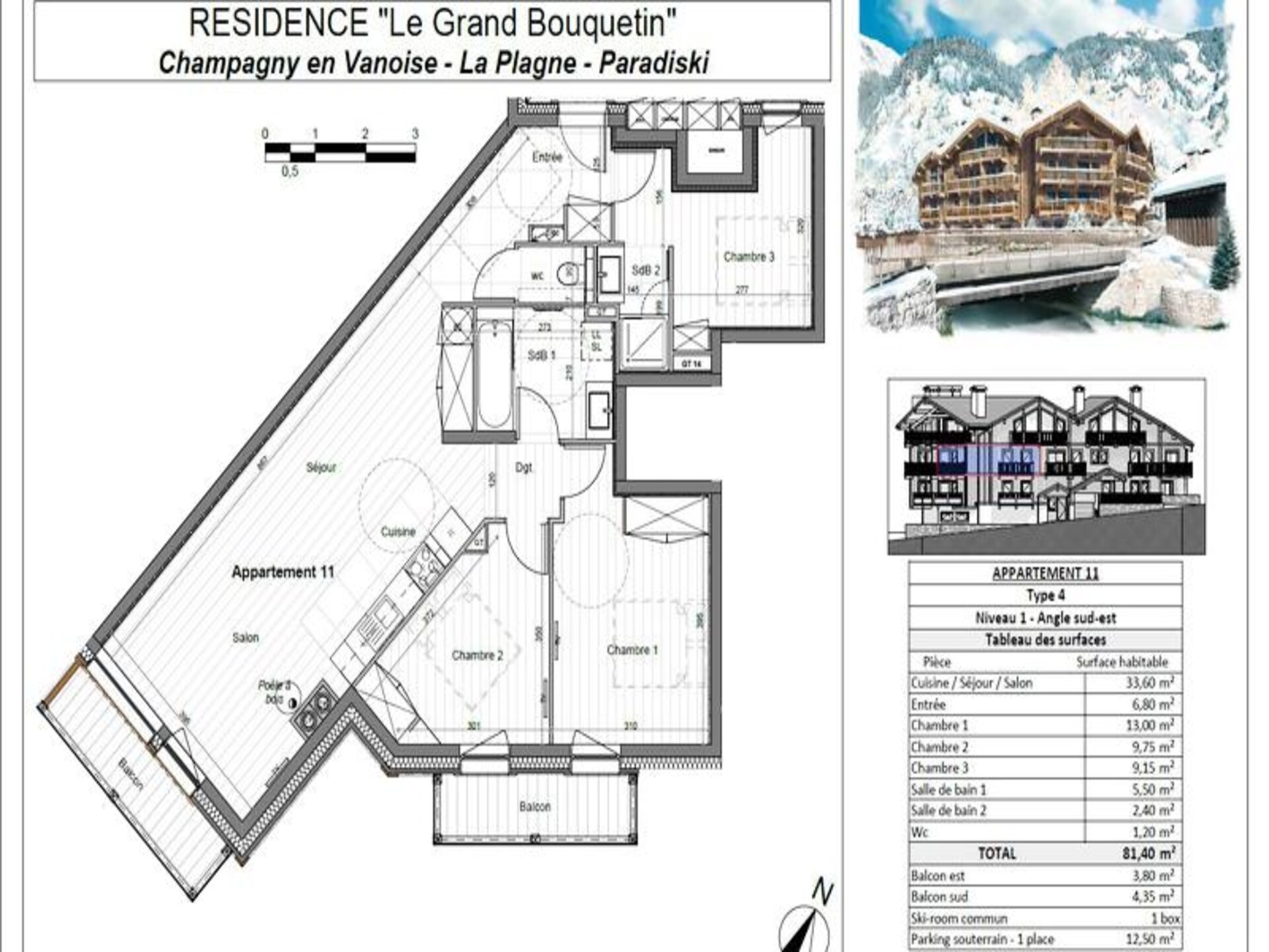 Luxe 8-persoons appartement met balkons en uitzicht in Champagny en Vanoise - foto 19