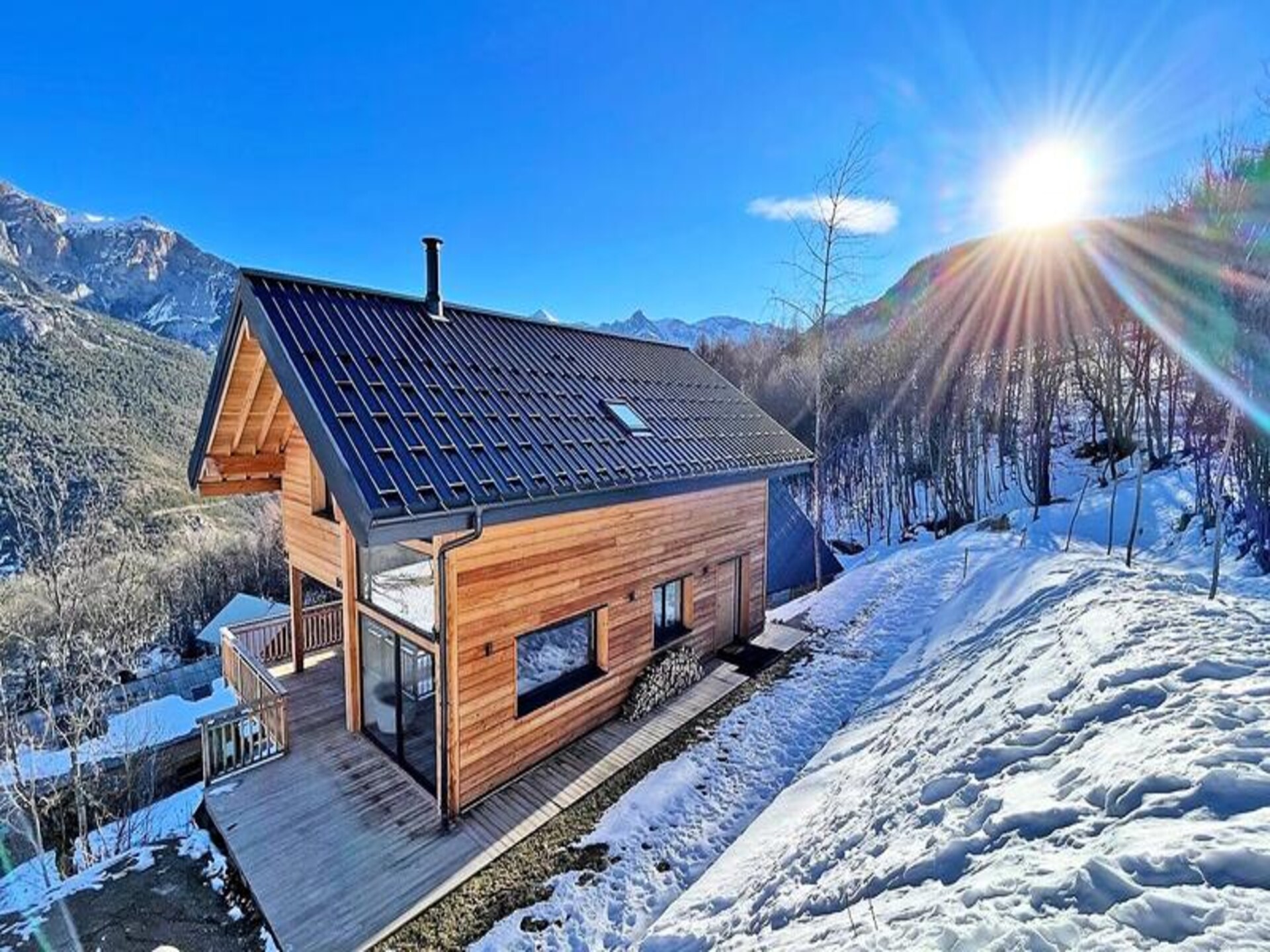 Chalet Le Tou: panoramisch uitzicht op Écrins, vlakbij pistes in Puy St Vincent - foto 25