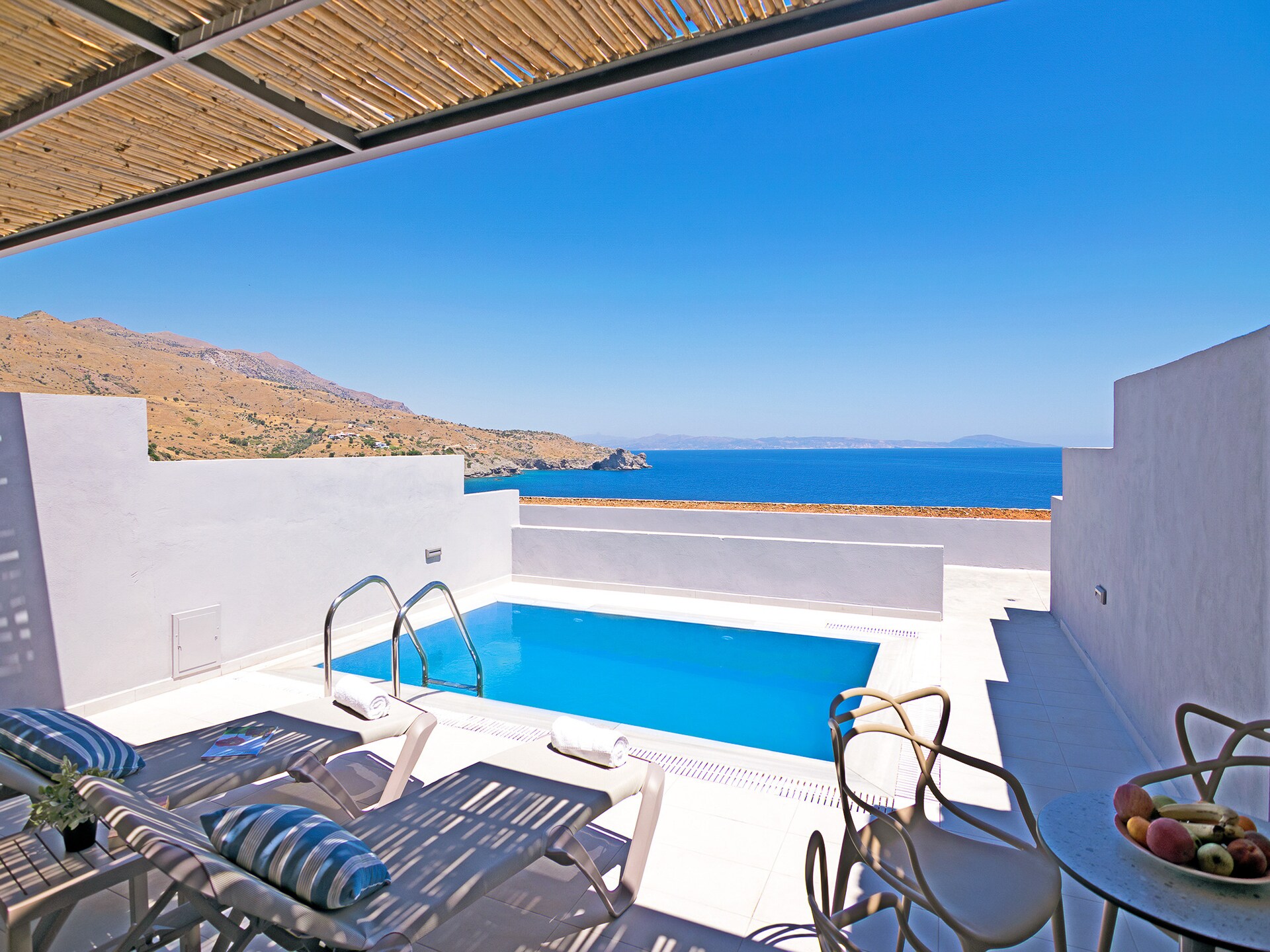3-persoons villa met privézwembad direct aan het strand in Rethymno · 3 pers. - foto 7