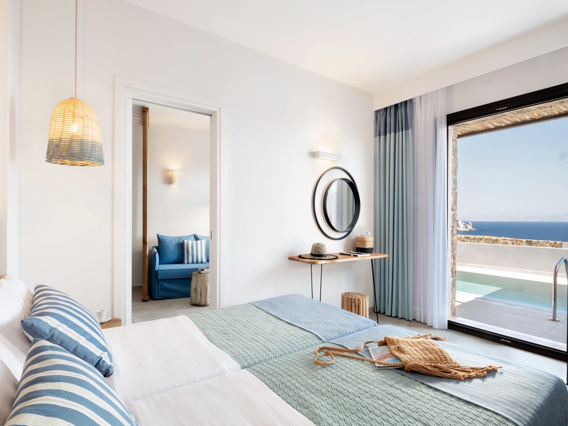 3-persoons villa met privézwembad direct aan het strand in Rethymno - foto 13
