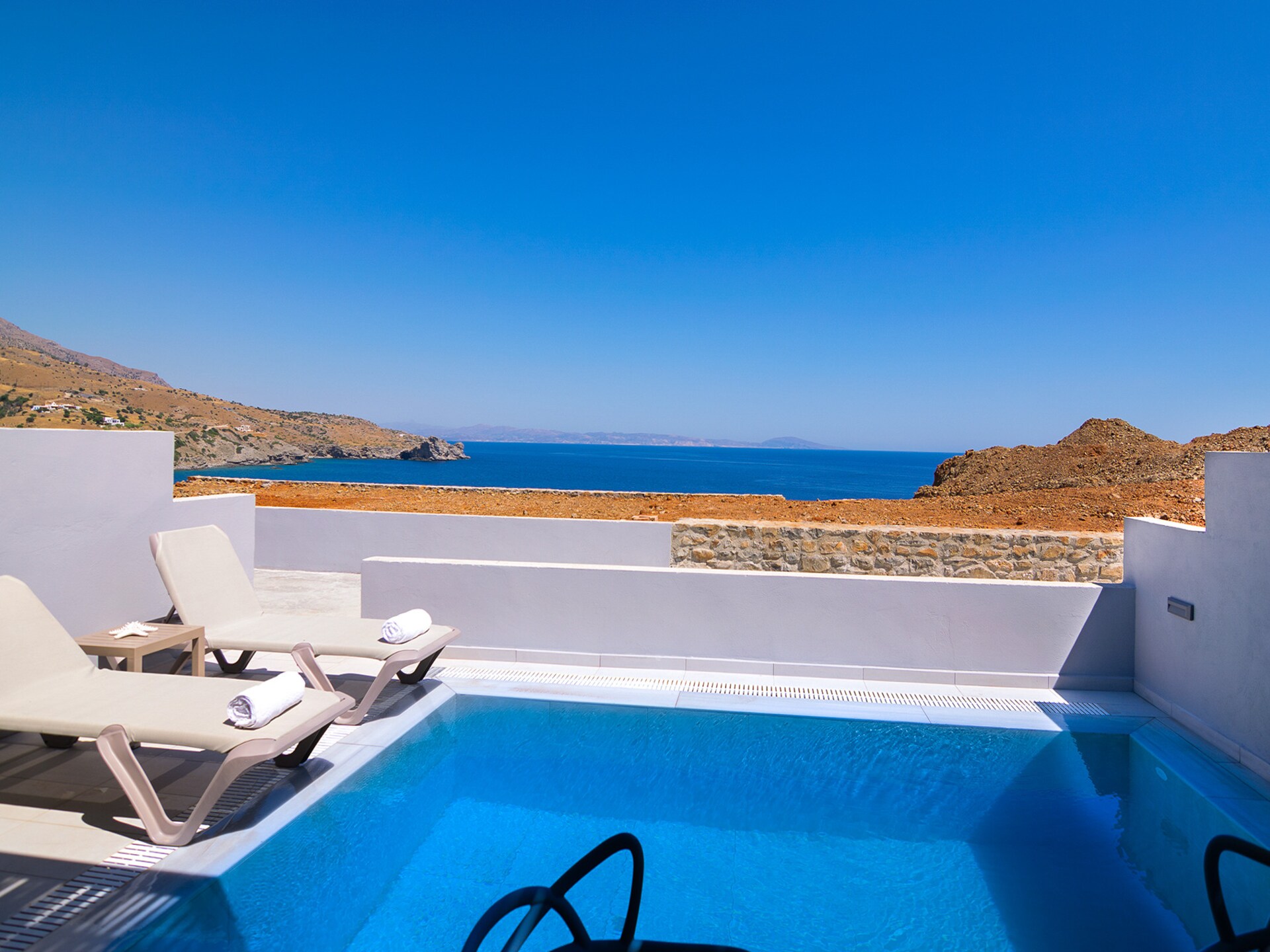3-persoons villa met privézwembad direct aan het strand in Rethymno - foto 7