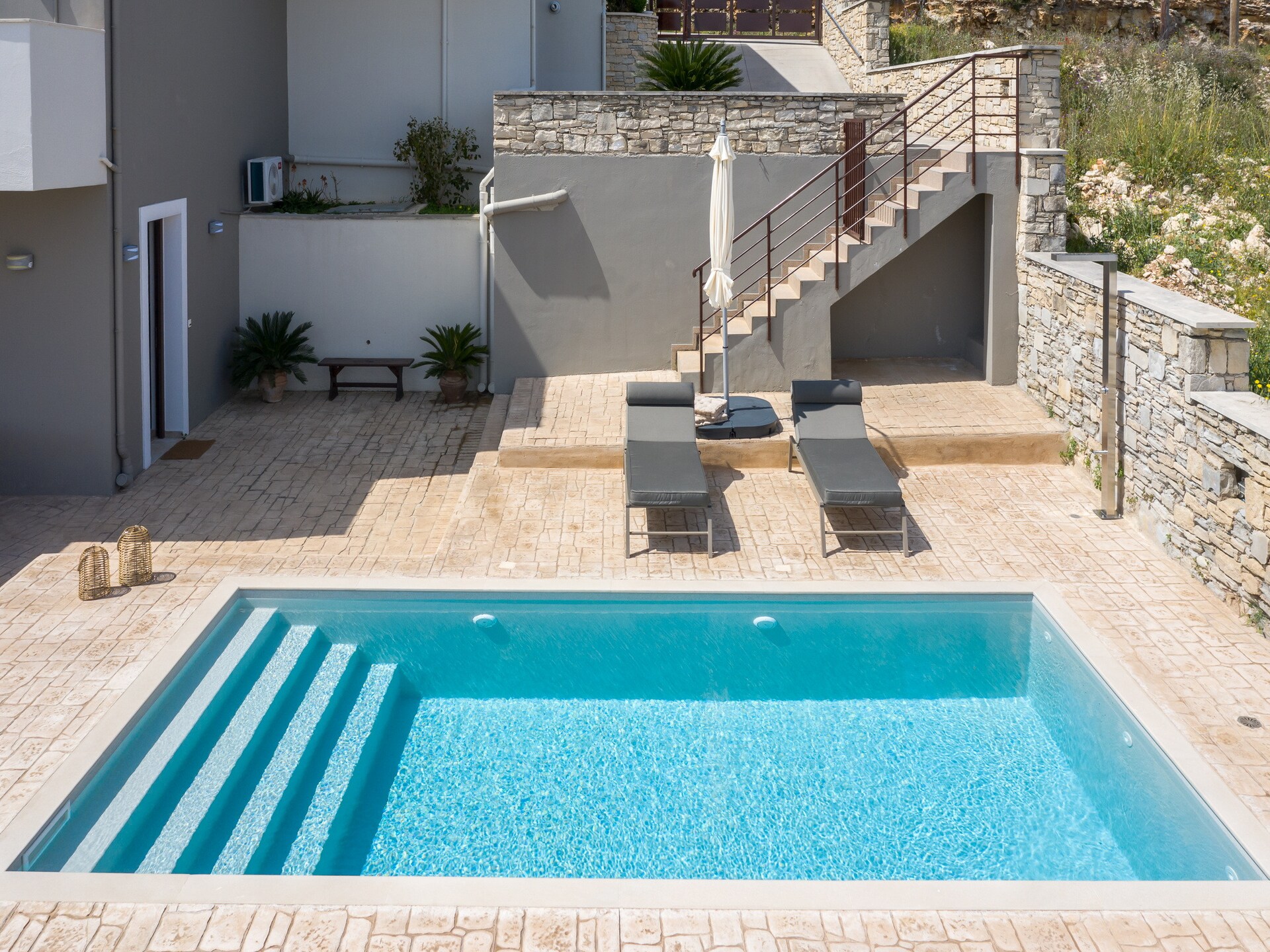 Zonnige studio met privézwembad en uitzicht op zee bij Rethymno - foto 8