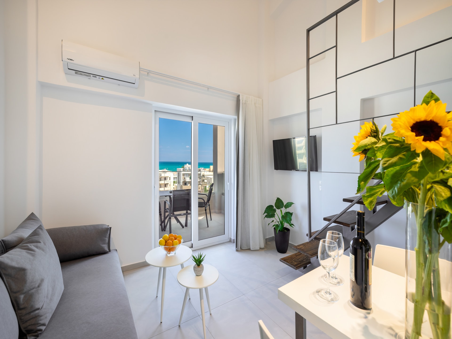 Creta Sun 203: Modern mezzanine-appartement met zeezicht bij strand Rethymno - foto 24