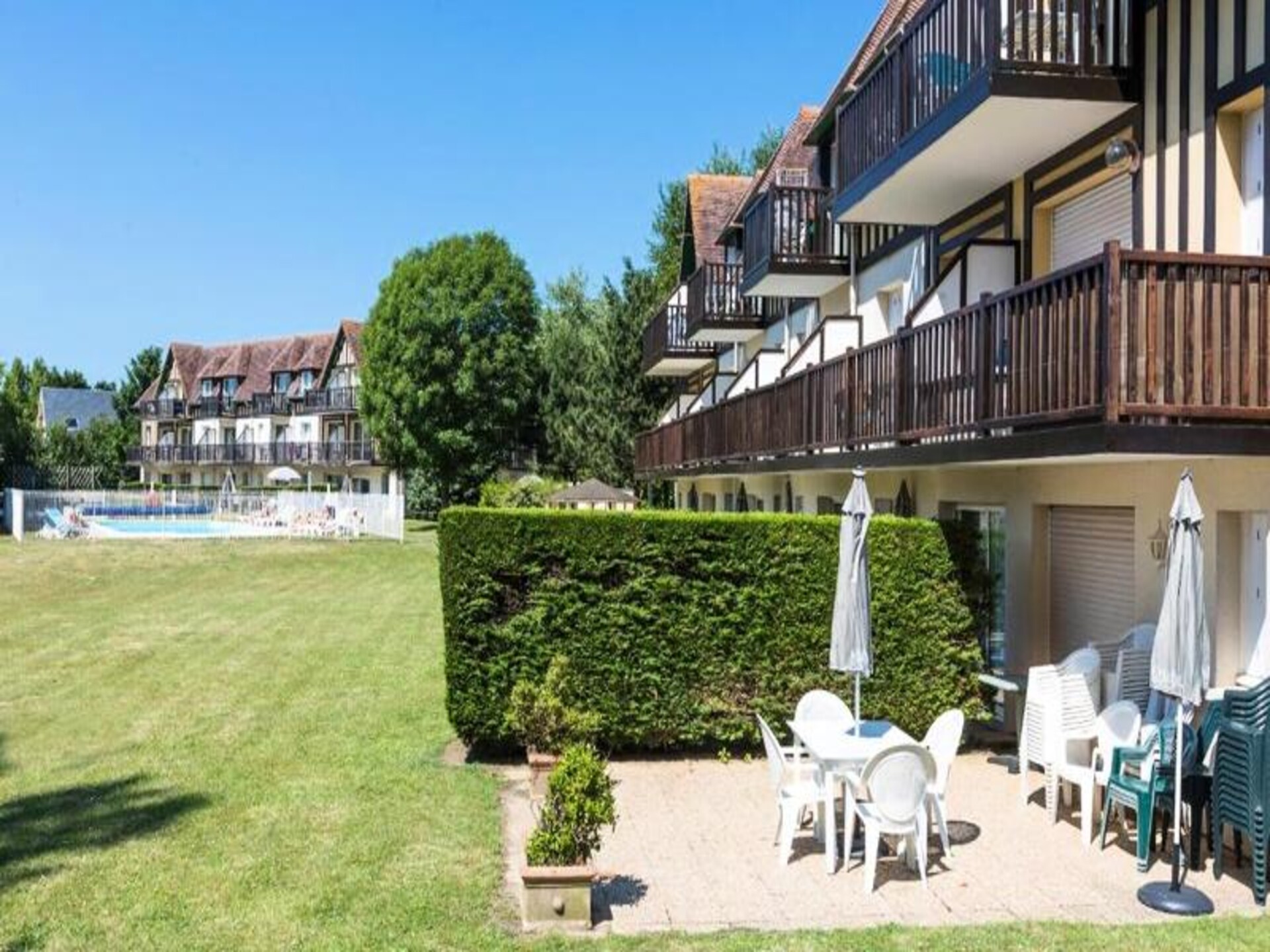 Appartement 4 personen bij strand Cabourg met verwarmd zwembad - foto 13
