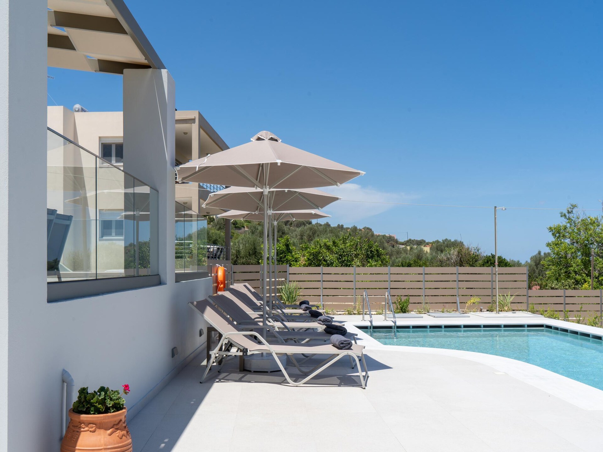 Privézwembad en panoramisch zeezicht in villa in Rethymno - foto 32