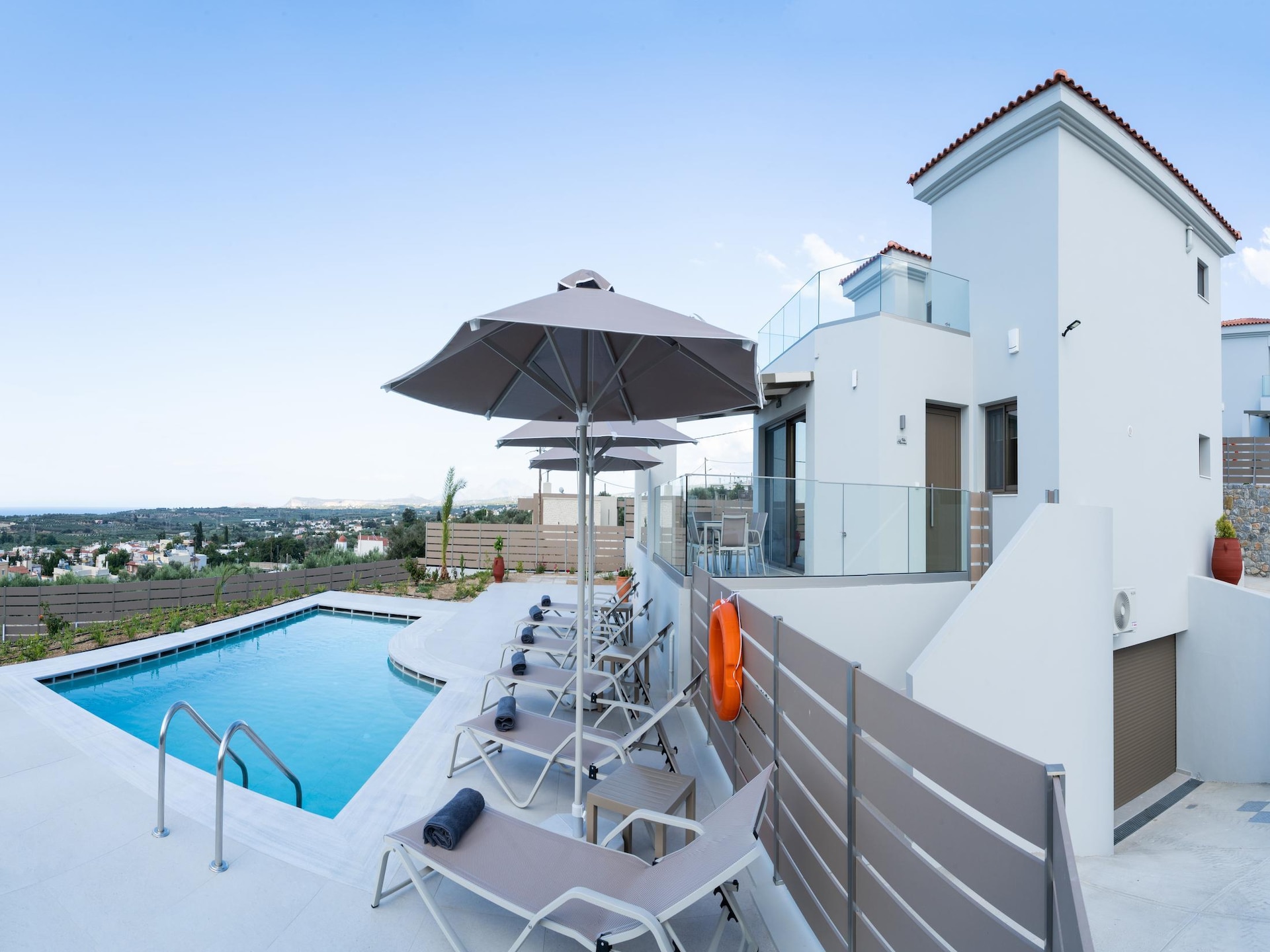 Privézwembad en panoramisch zeezicht in villa in Rethymno - foto 7