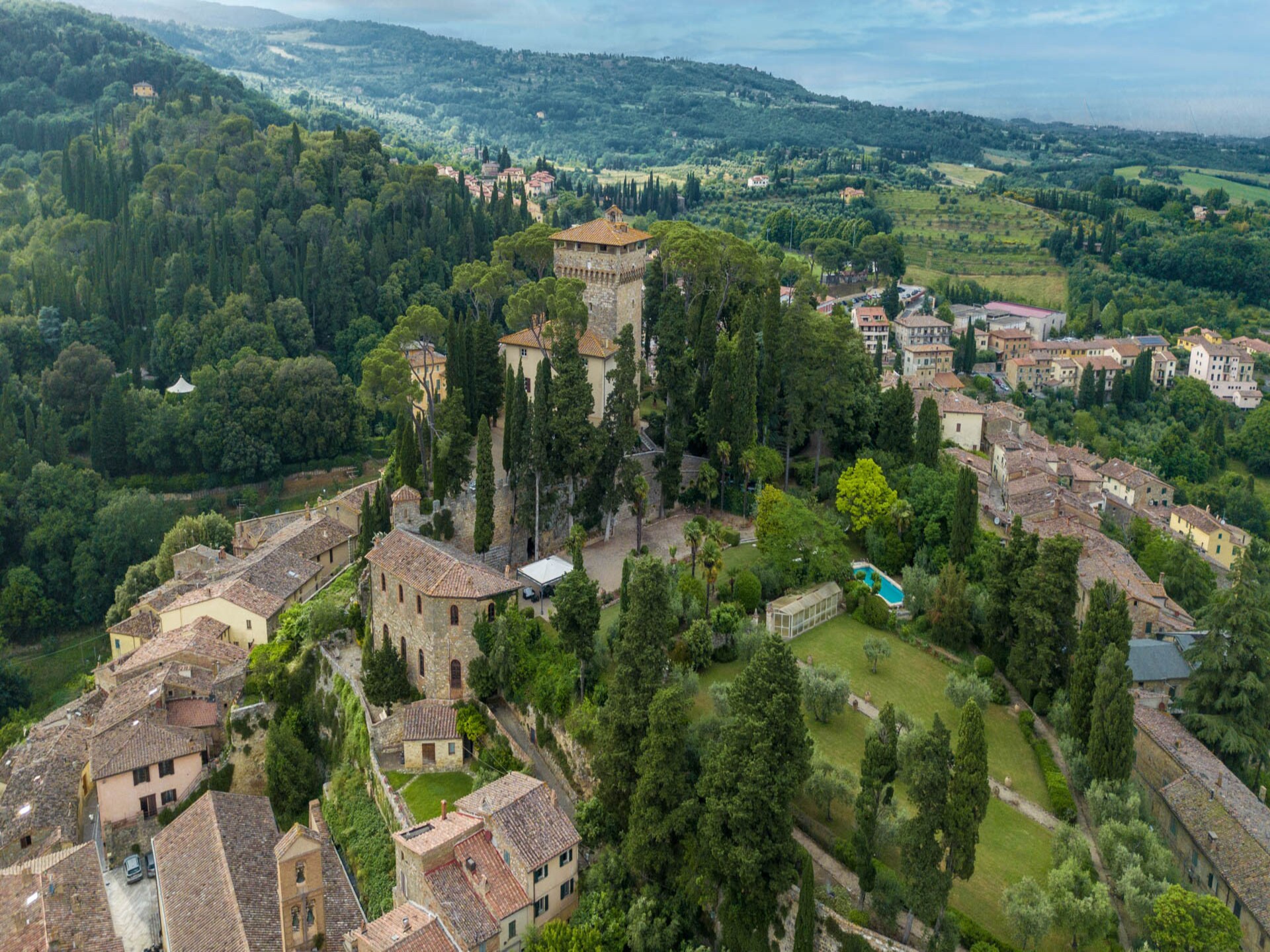 Middeleeuws kasteel in Cetona met privétoren en panoramisch zwembad - foto 113