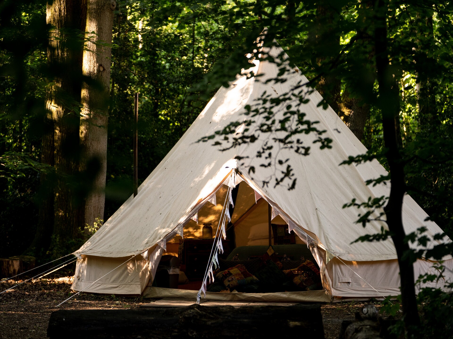 Magische Bell Tent in privébos bij Newbury – 6 personen - foto 19