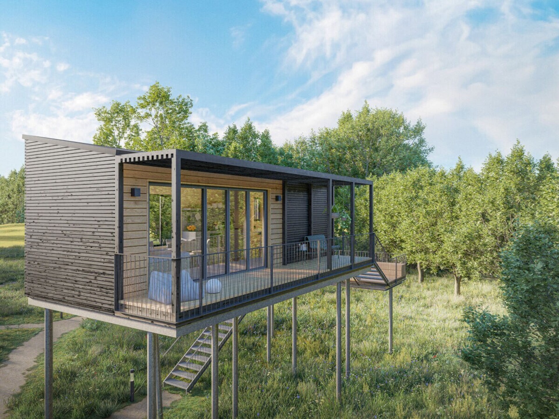 Moderne boomhut in Wangels – panoramisch uitzicht op 5 meter hoogte - foto 1
