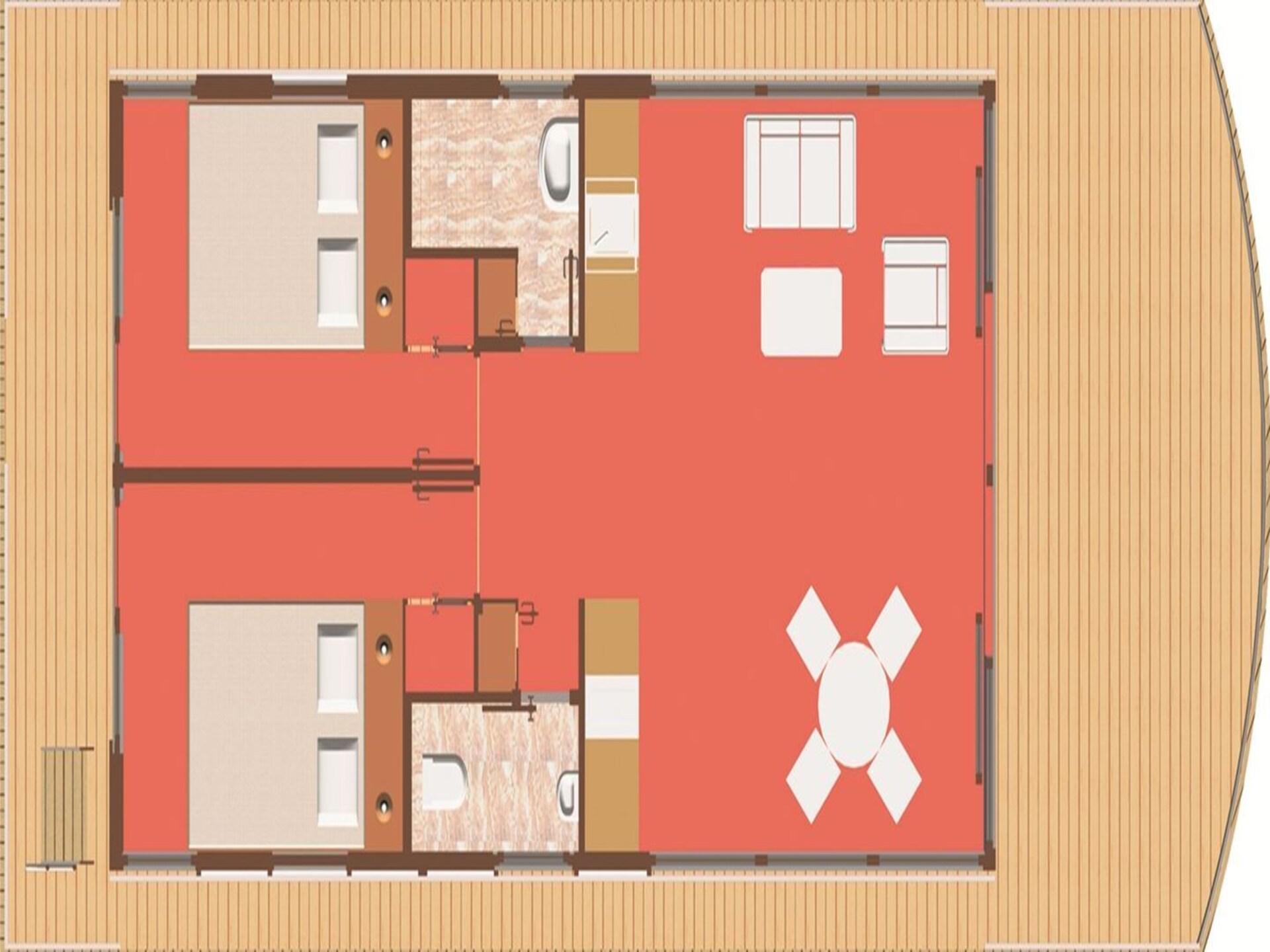 Op 500 m van zee: Unieke woonboot voor 6 personen in centrum Barth · 44 m² - foto 16