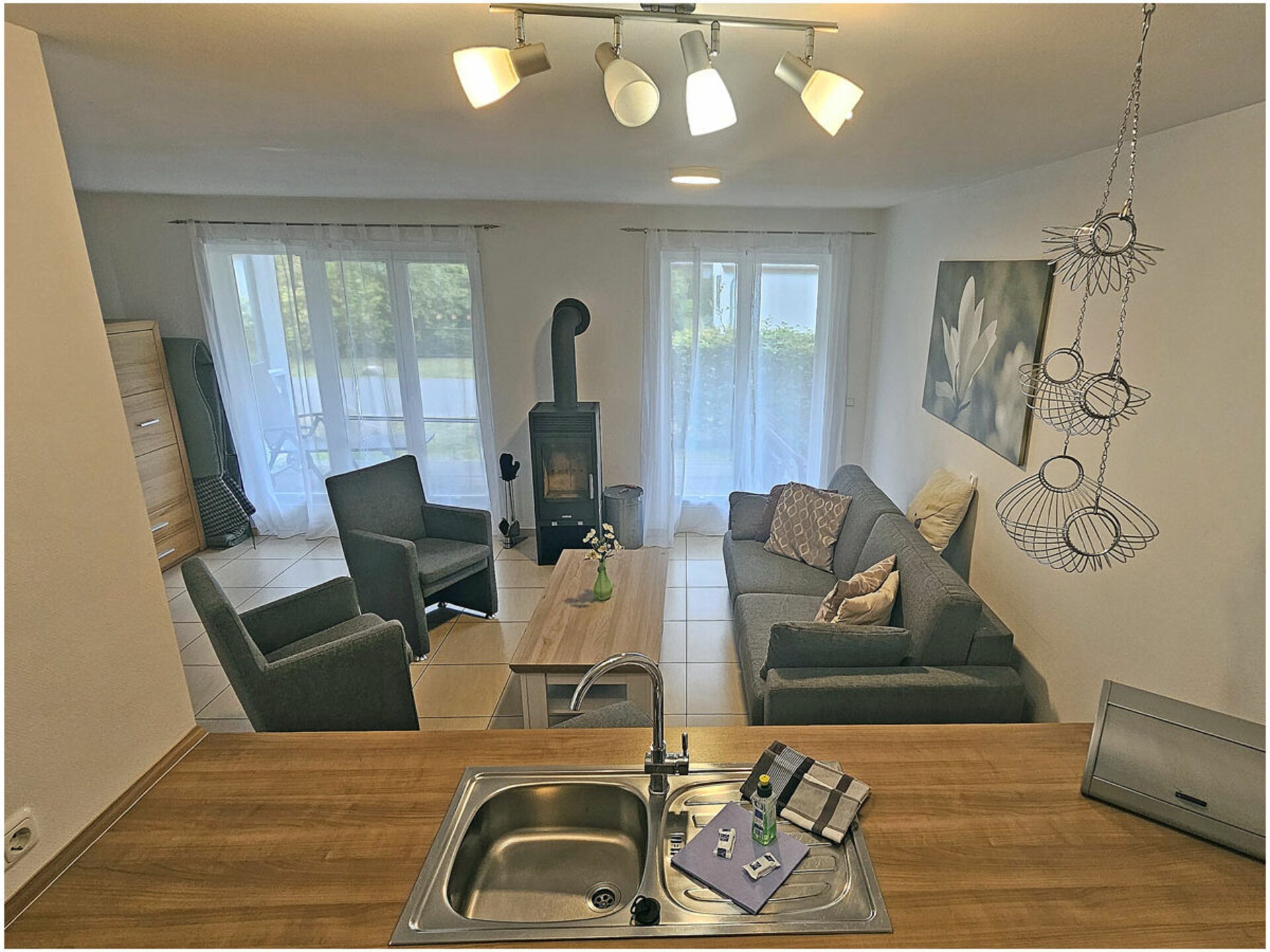 Knus vakantiehuis met sauna en open haard op 500m van strand Glowe - foto 12