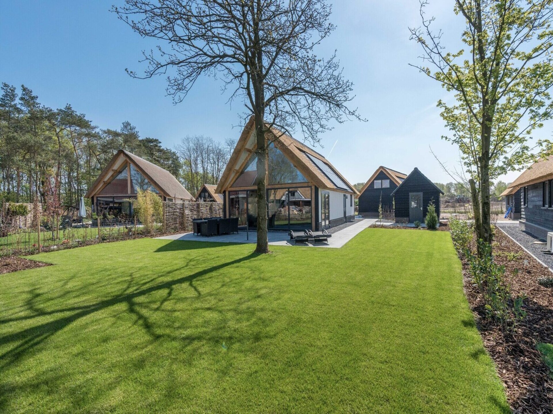 Rietgedekte bungalow met uitzicht op vijver in Parc de Kievit, Baarle-Nassau - foto 6