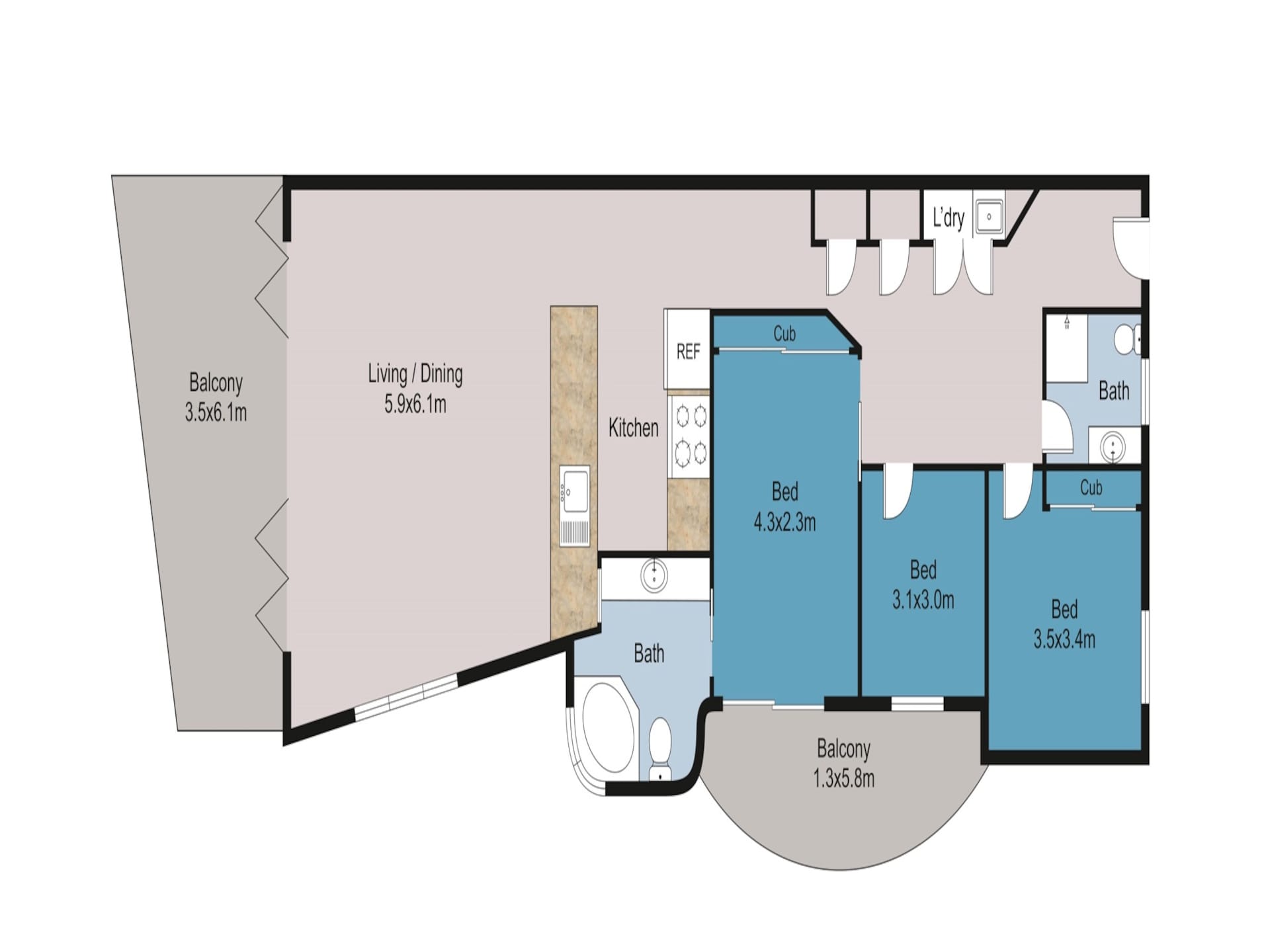 Direct aan Trinity Beach: 3-slaapkamer appartement met zwembad en zeezicht - foto 13