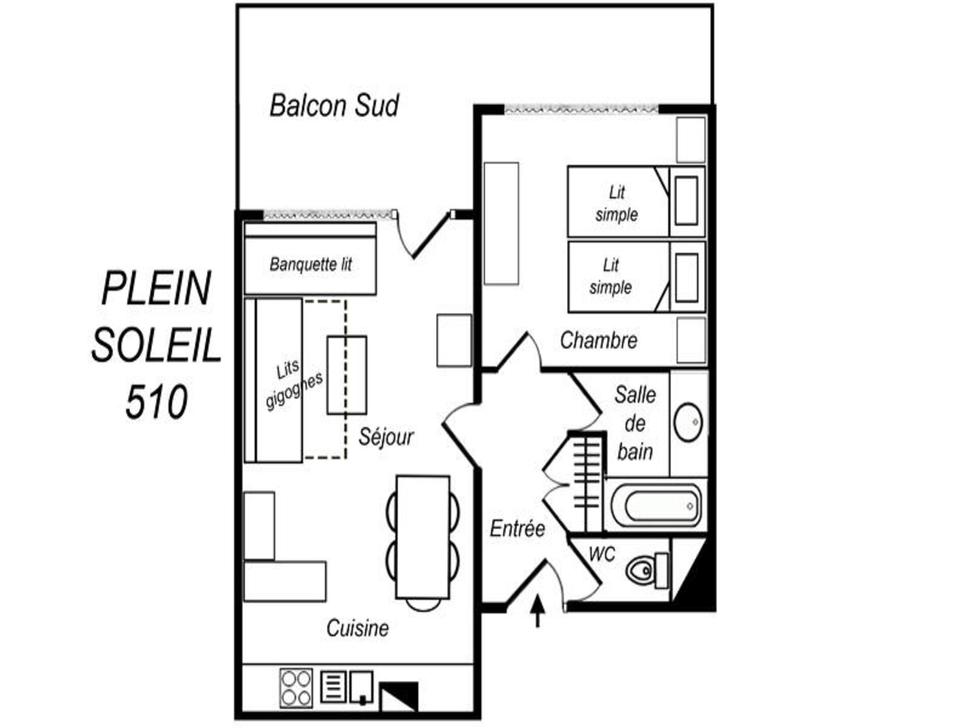 Appartement direct aan de piste in Les Allues met balkon op het zuiden - foto 11