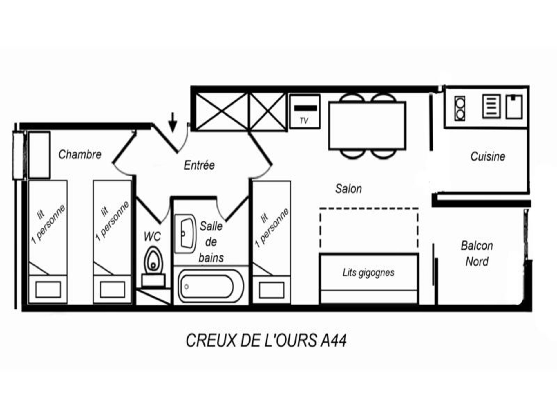 Knus appartement aan de piste in Les Allues met balkon op het noorden - foto 13