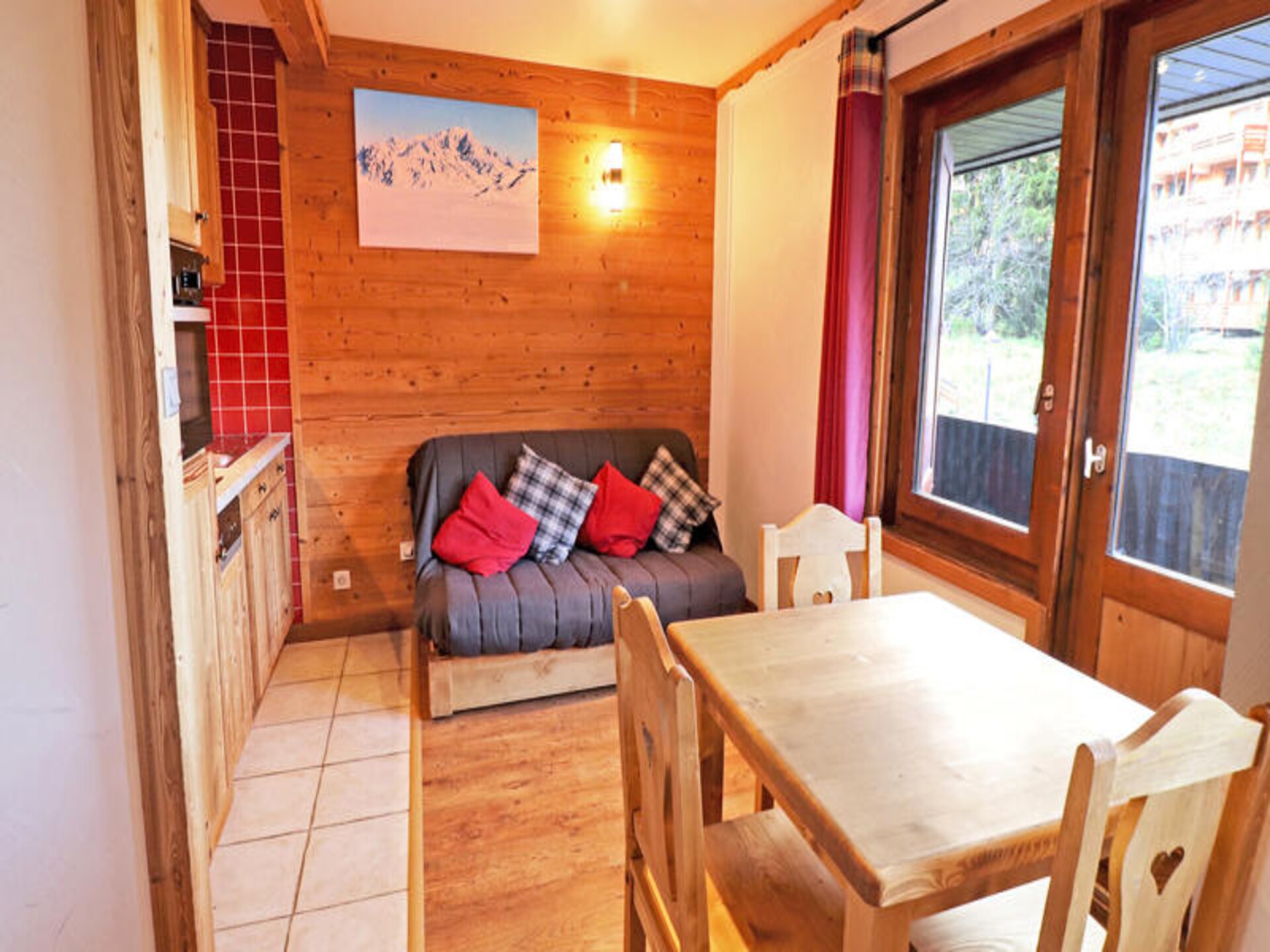 Gezellig alpine studio in Méribel, direct aan de piste met balkon - foto 12