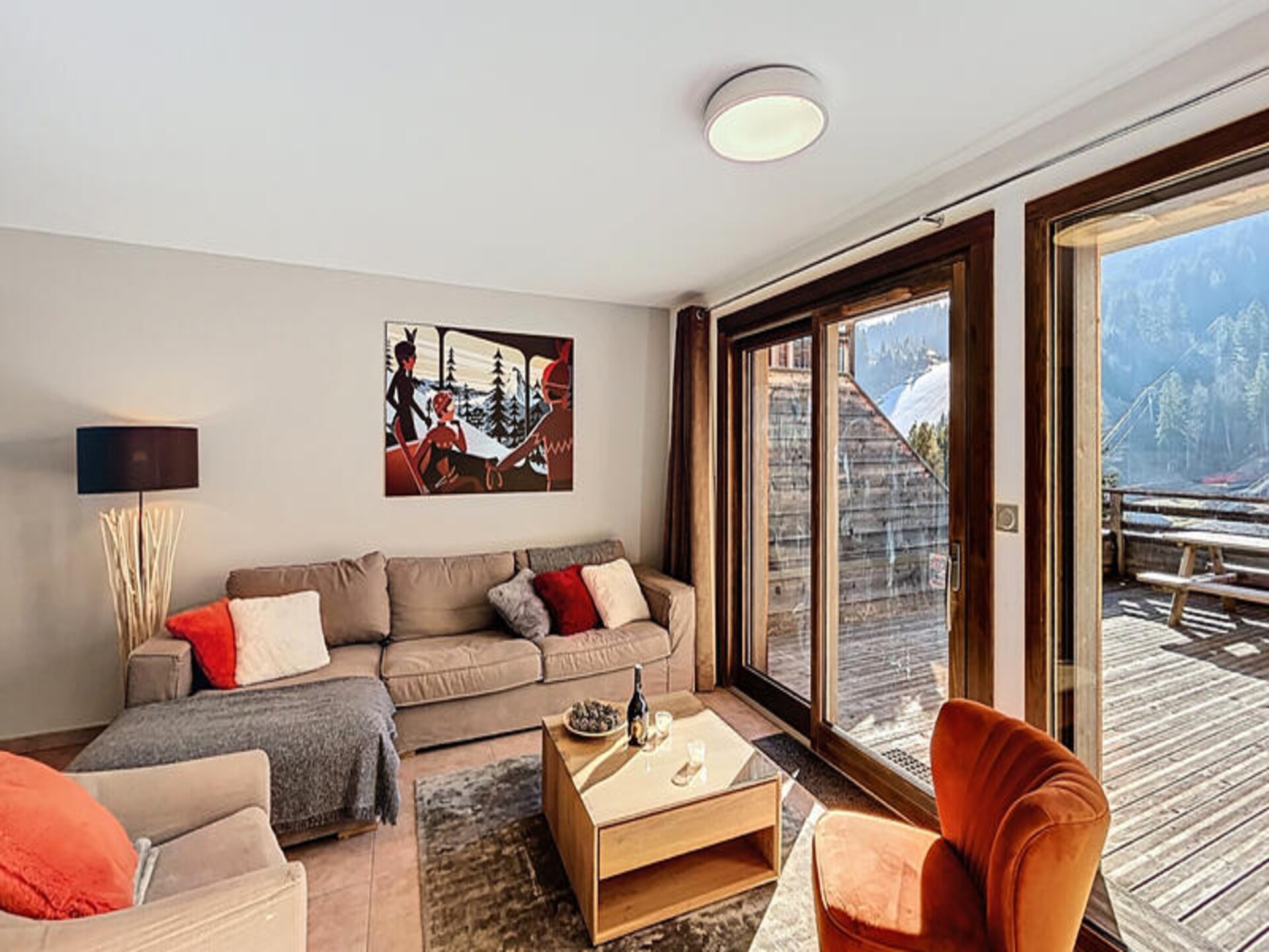 Appartement Perrières: Uitzicht op de Piste in Les Gets - foto 9