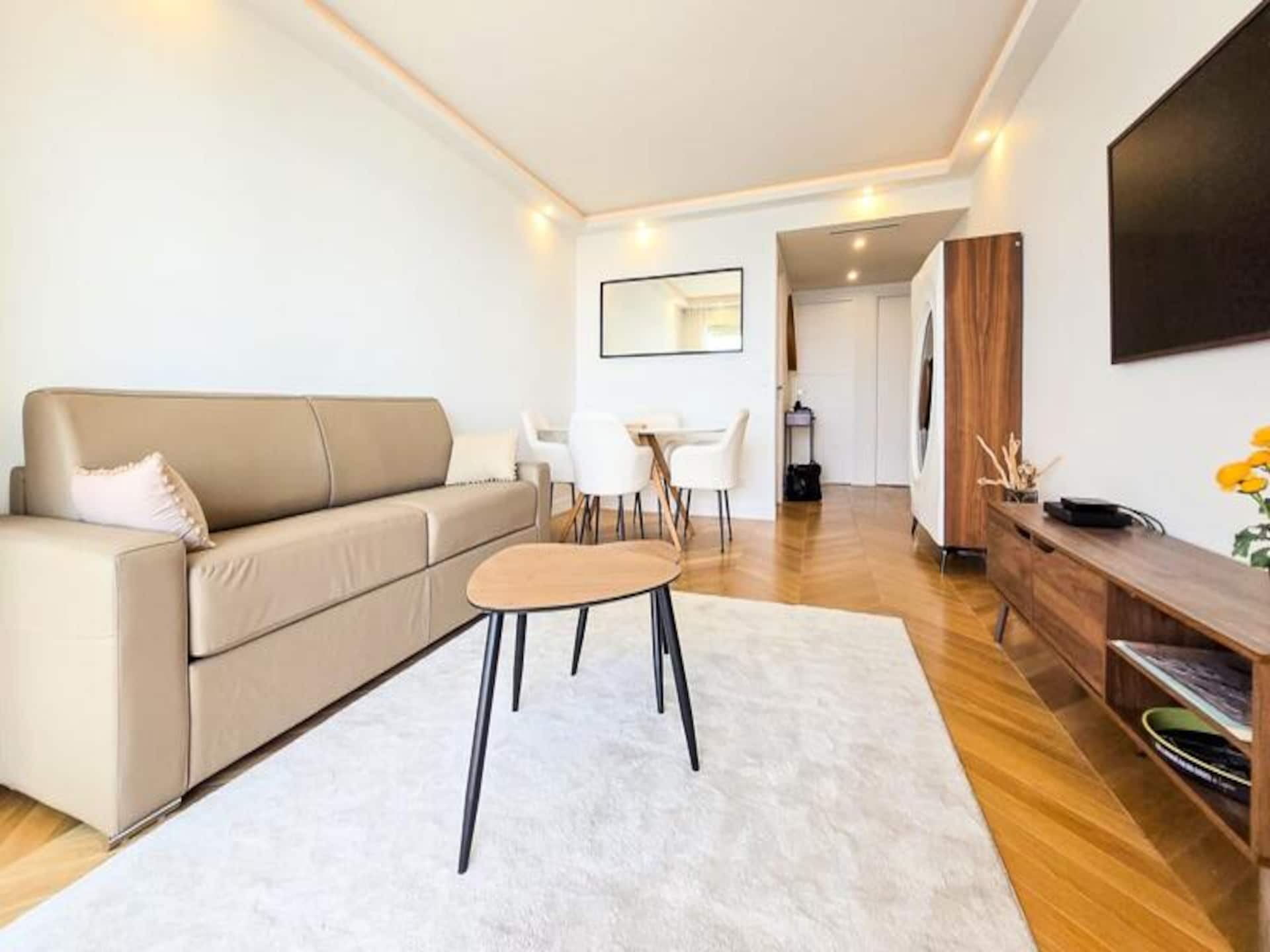 Appartement 4 pers. met zeezicht en terras in Juan-les-Pins, 200m van strand - foto 9