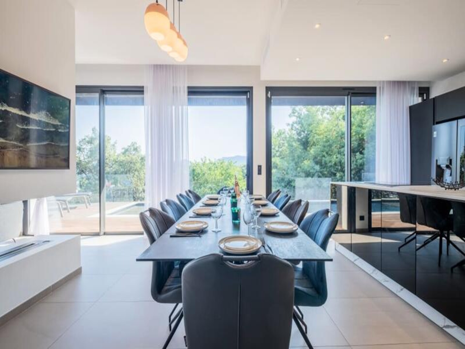 Architectenwoning met verwarmd zwembad en panoramisch zeezicht in Mandelieu - foto 14