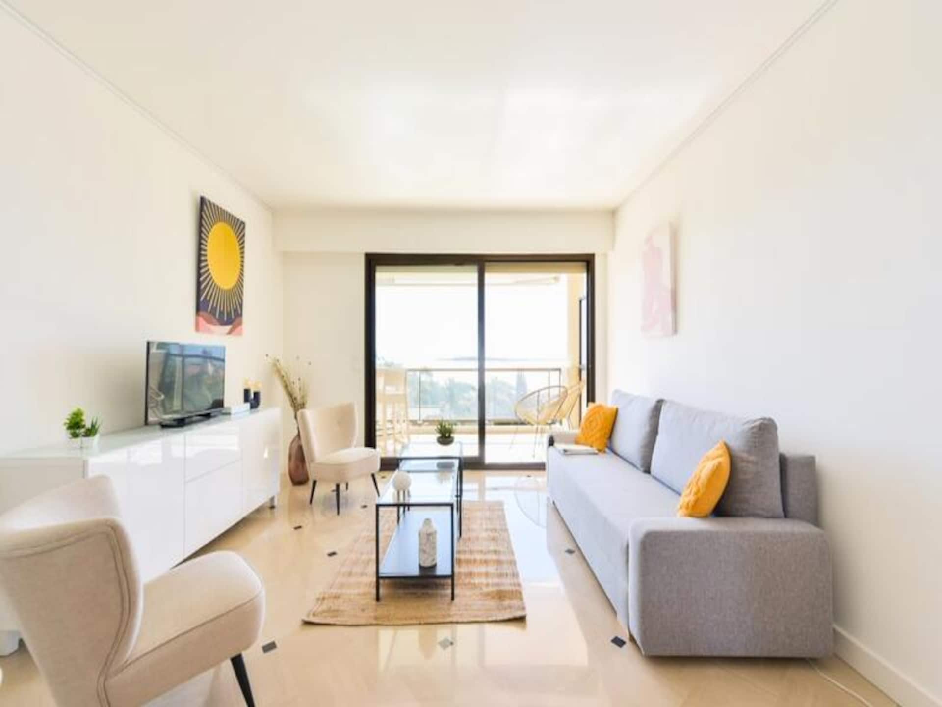 Appartement Cannes la Bocca met zeezicht, zwembad en garage - foto 9