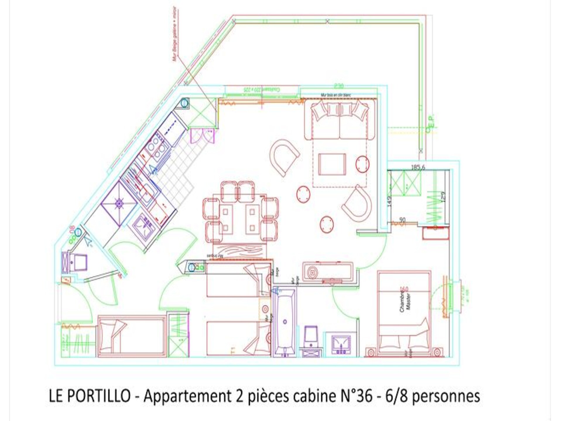 Appartement 8p in Résidence Le Portillo met zwembad, vlakbij de pistes - foto 12