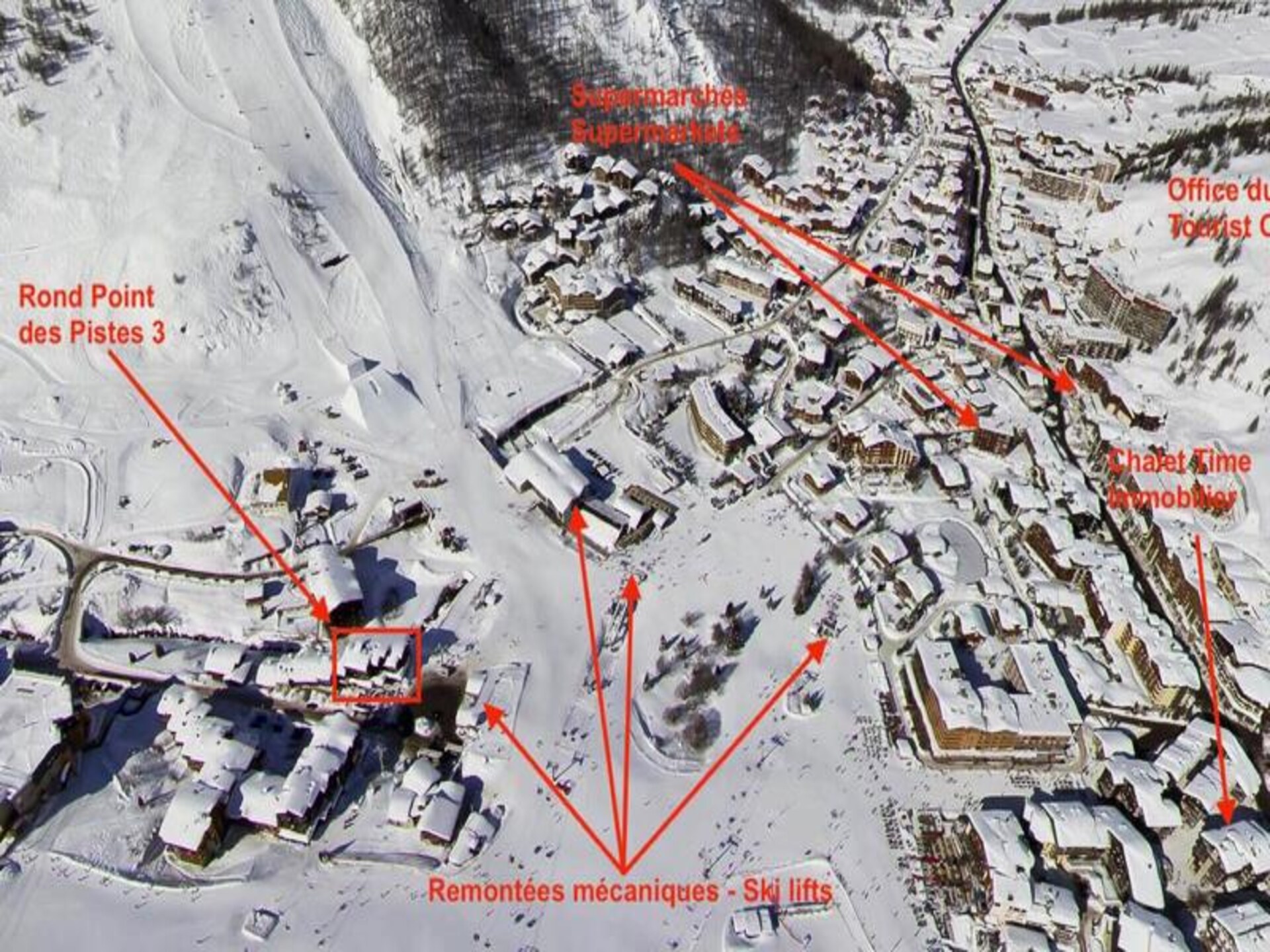 Duplexappartement direct aan de piste in Val d'Isère voor 8 personen - foto 18