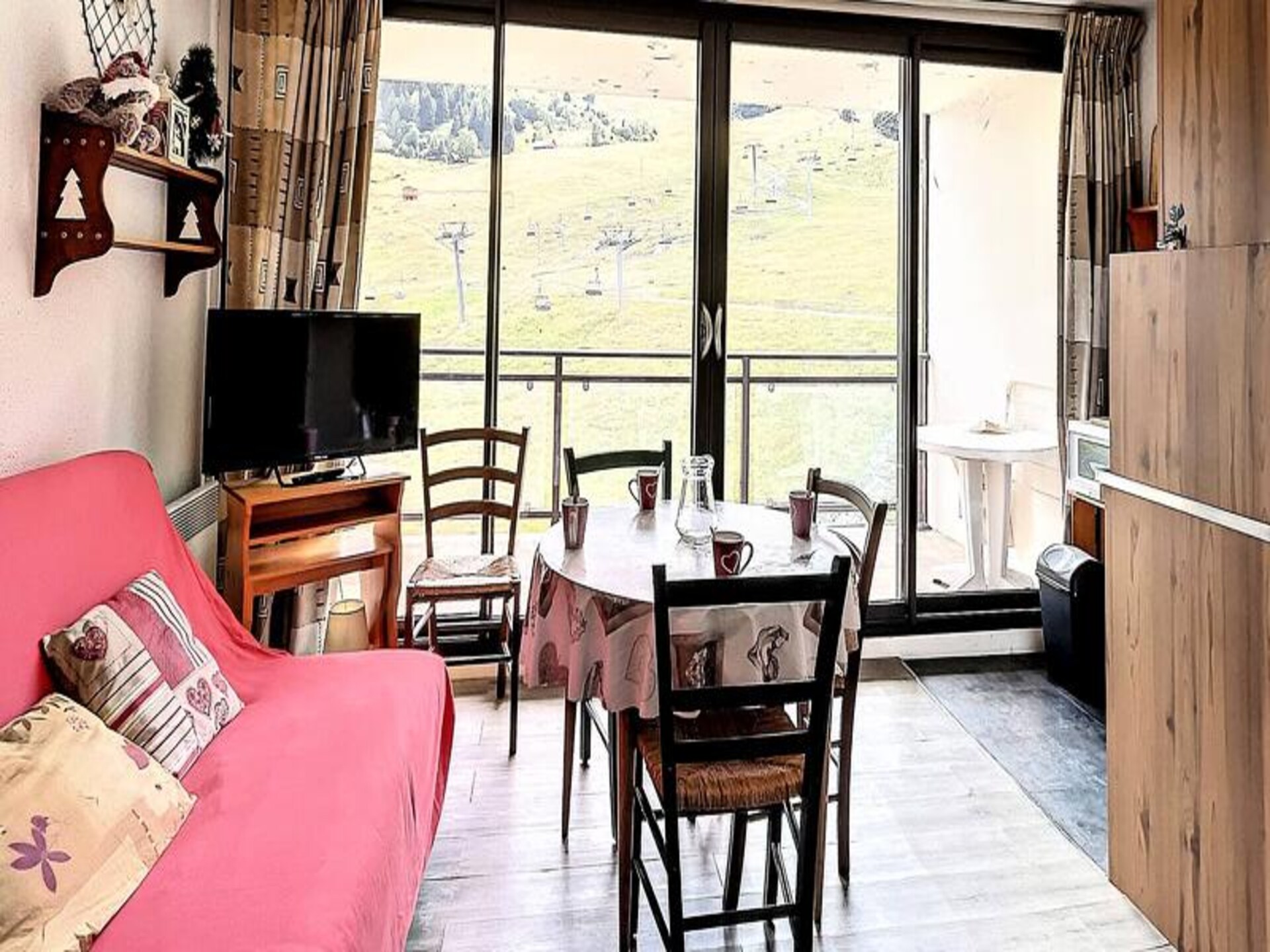 Studio op de 8e verdieping met panoramisch uitzicht op de pistes in Villarembert - foto 8