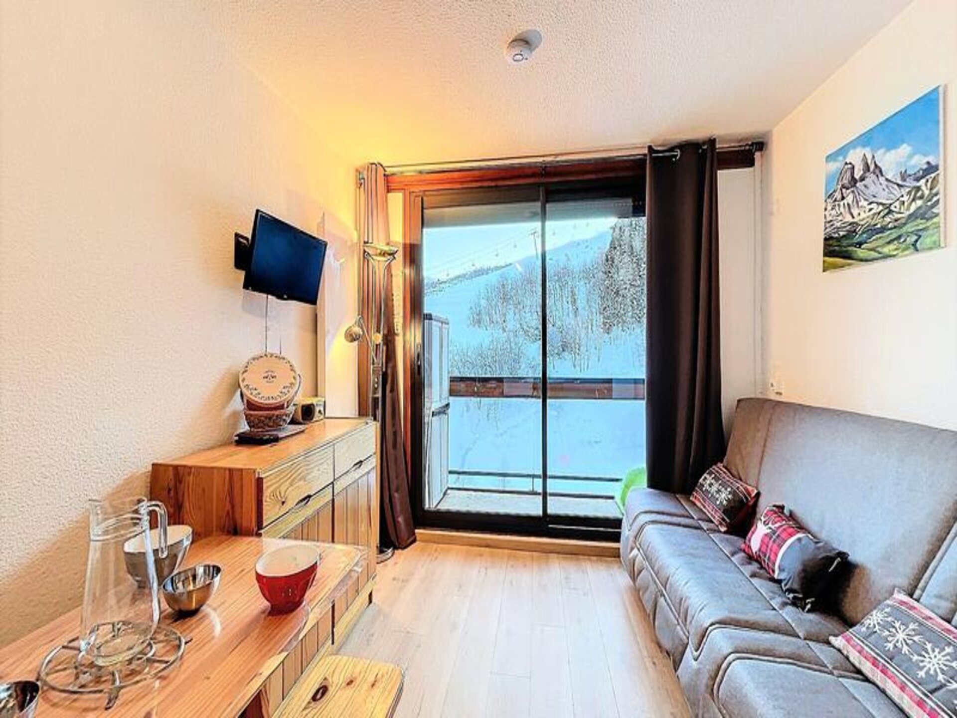 Knusse studio op de piste in Le Corbier met zuidbalkon en zwembad - foto 10
