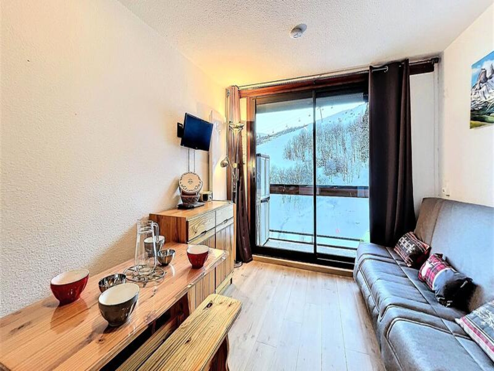 Knusse studio op de piste in Le Corbier met zuidbalkon en zwembad - foto 13