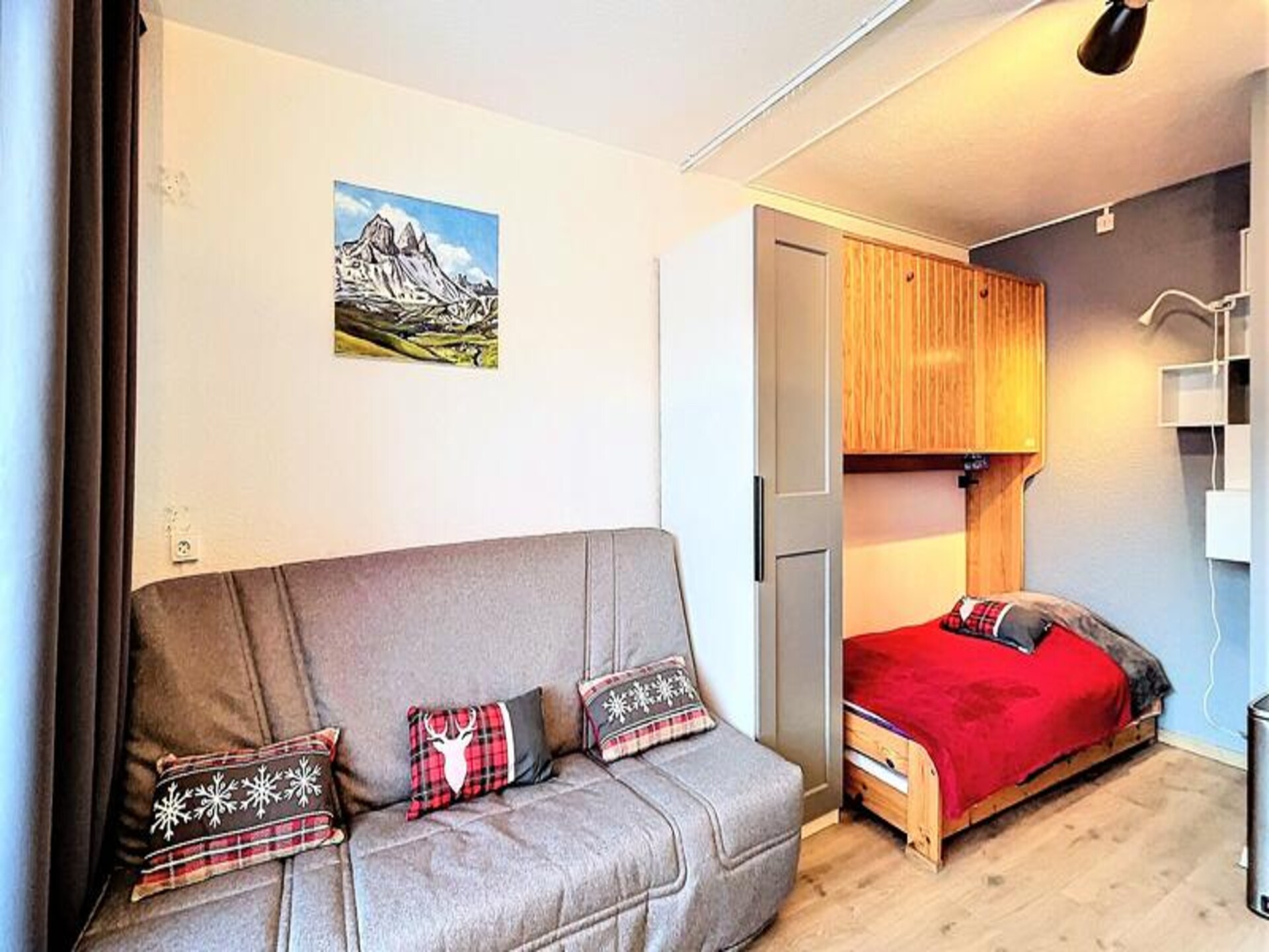 Knusse studio op de piste in Le Corbier met zuidbalkon en zwembad - foto 14
