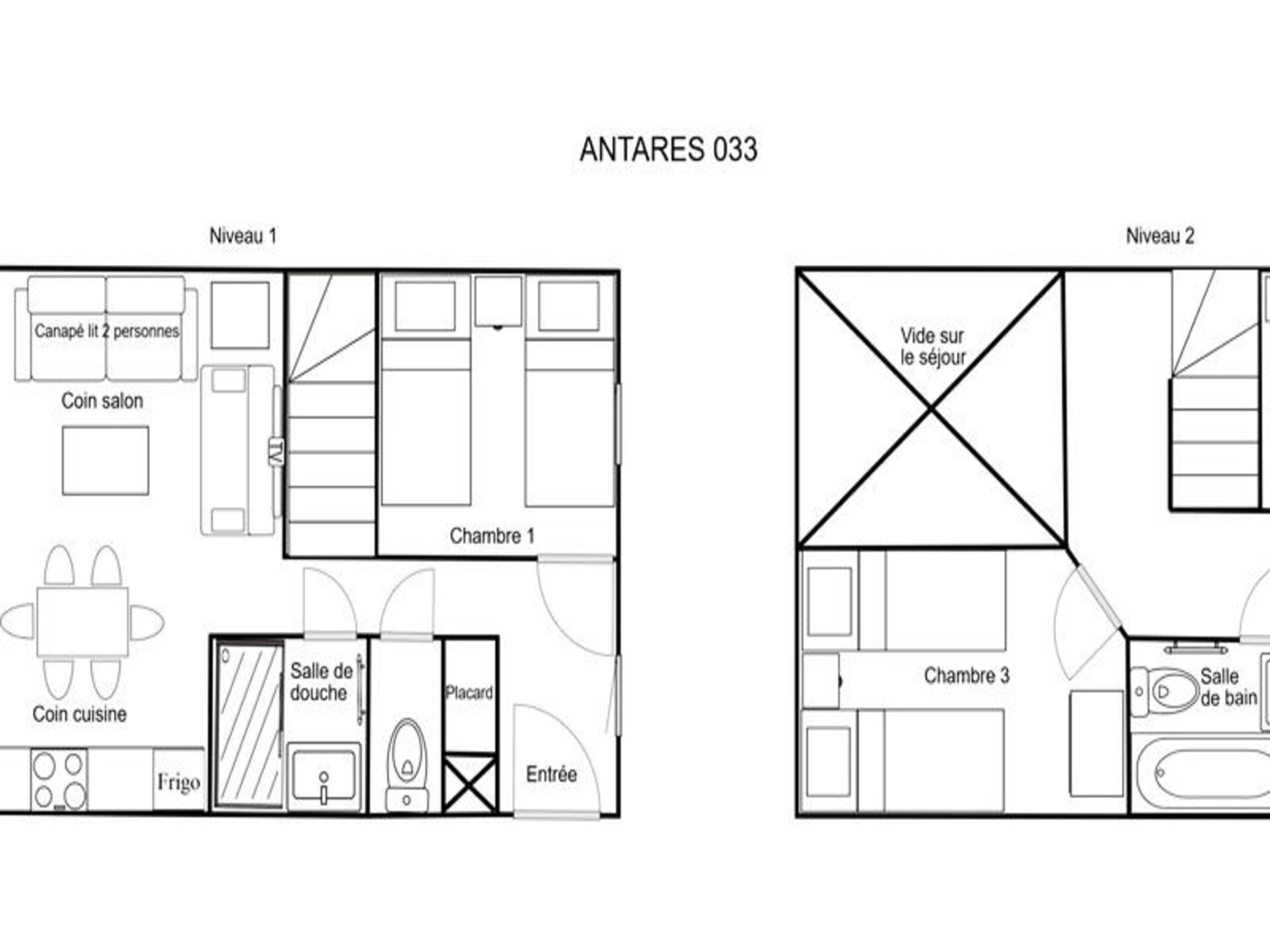 Duplexappartement Résidence Antares, Méribel: 6p, 350m van pistes, zuidbalkon - foto 14