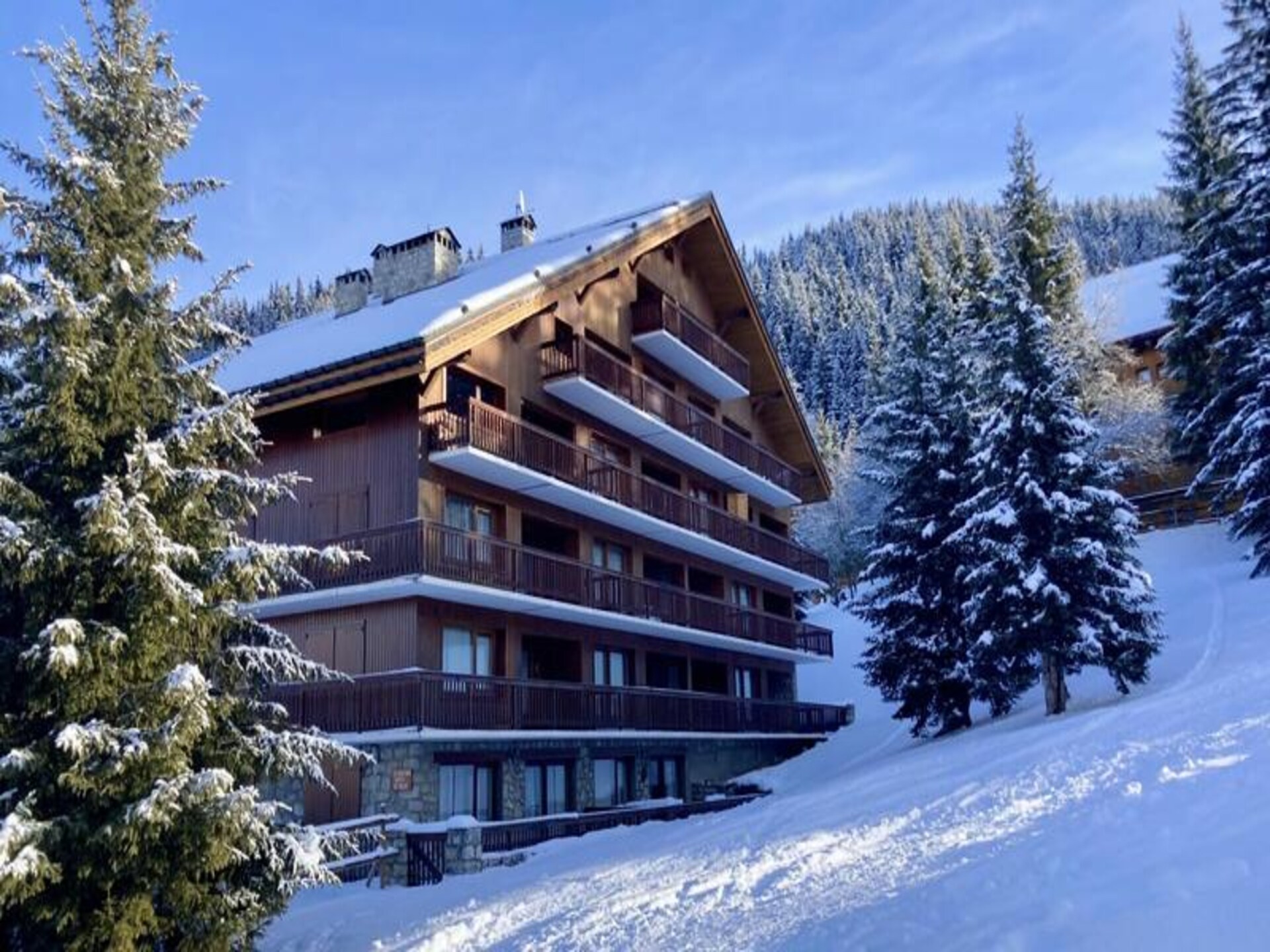 Appartement Chantemerle 6: Ski-in/ski-out met balkon aan de pistes van Méribel - foto 21