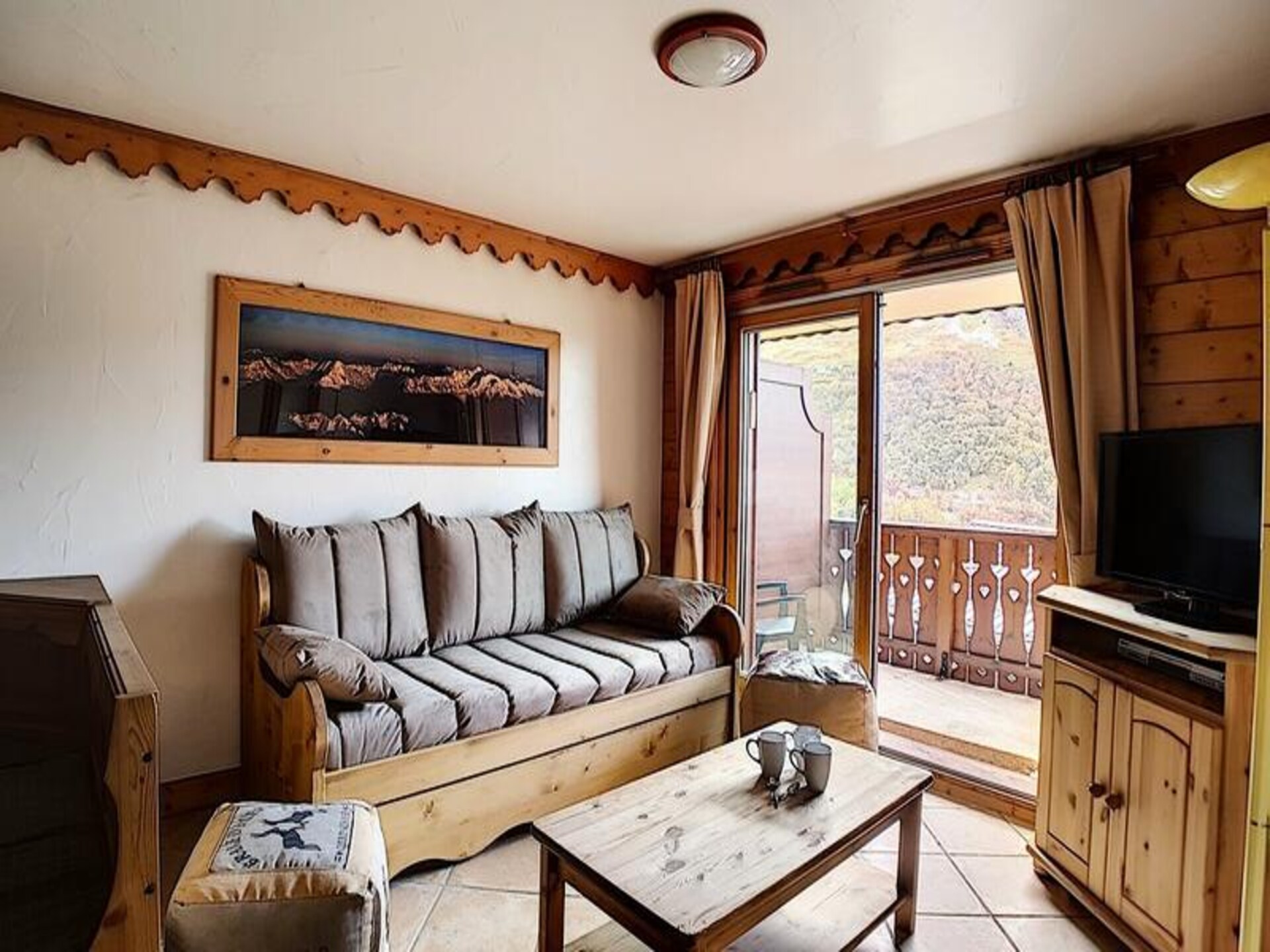Appartement 6p direct aan piste Les Belleville, balkon west - foto 11