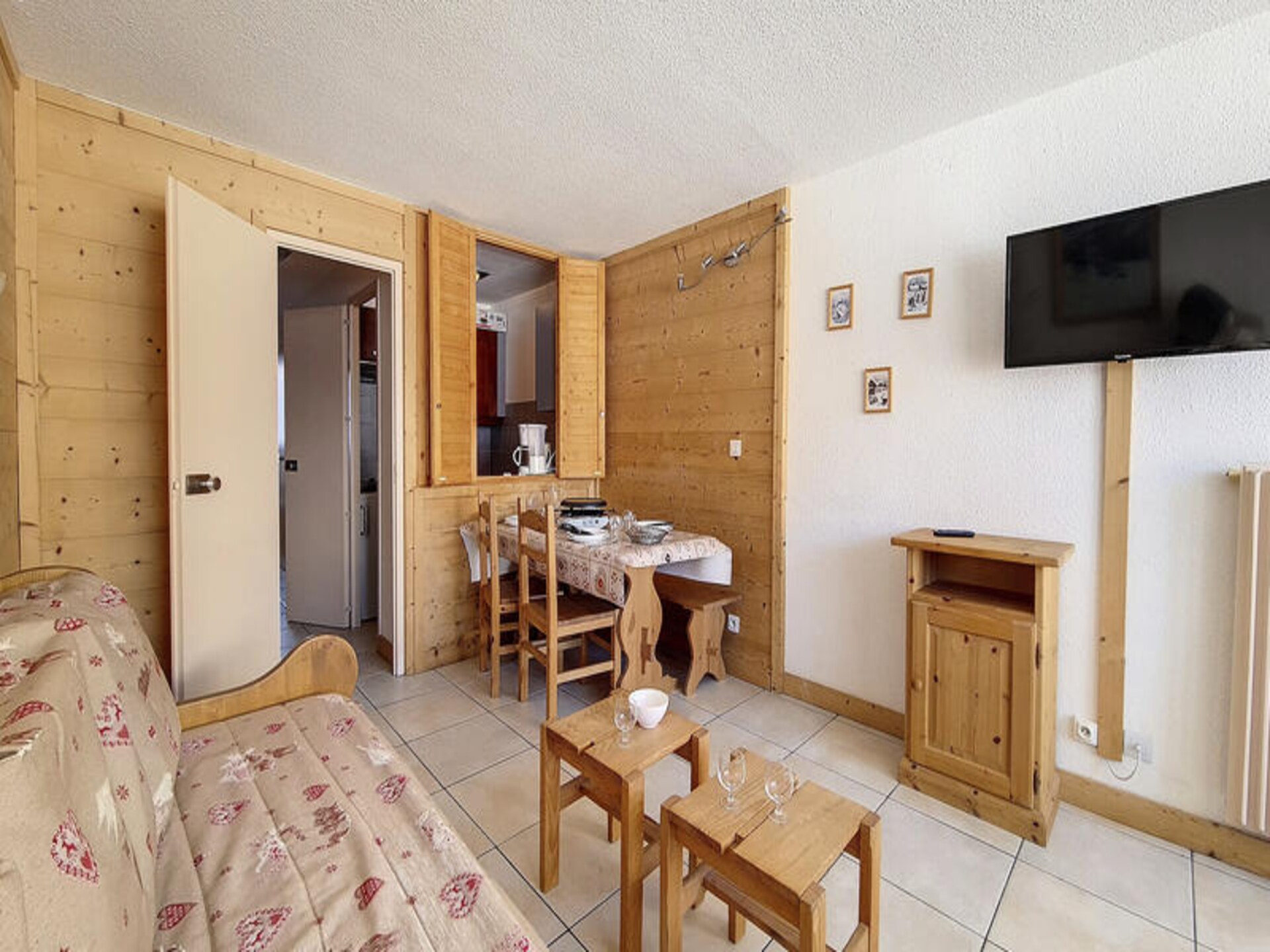 Appartement 5 pers. aan de piste in Les Menuires met balkon op het zuiden - foto 8