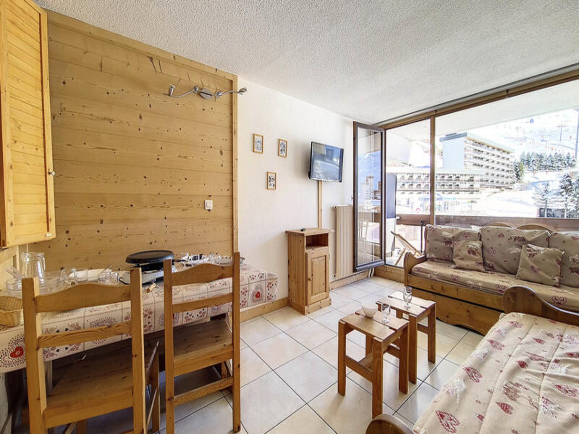 Appartement 5 pers. aan de piste in Les Menuires met balkon op het zuiden - foto 12