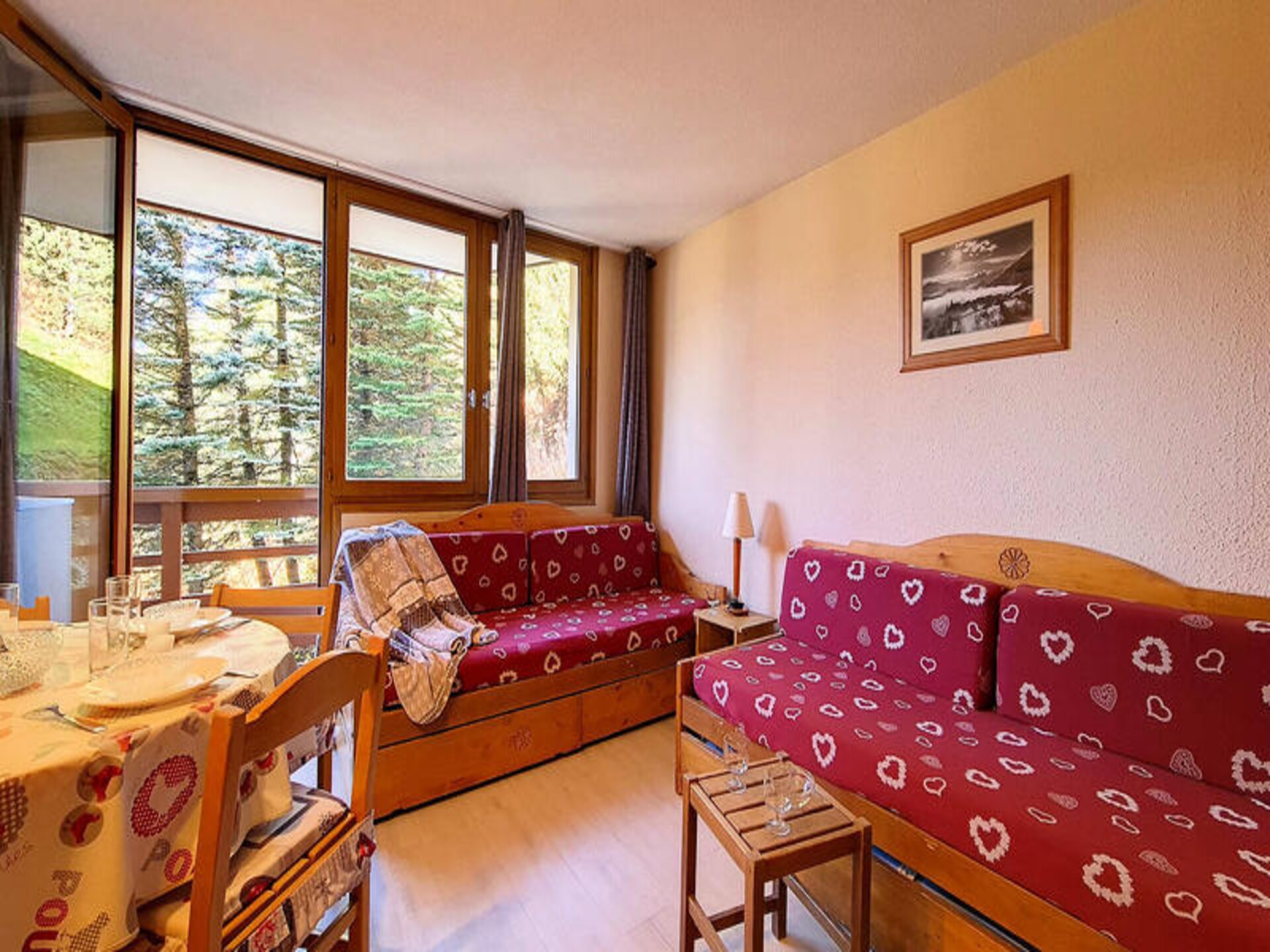 Studio Les Menuires: ski-in/ski-out met balkon en uitzicht op de Alpen - foto 4