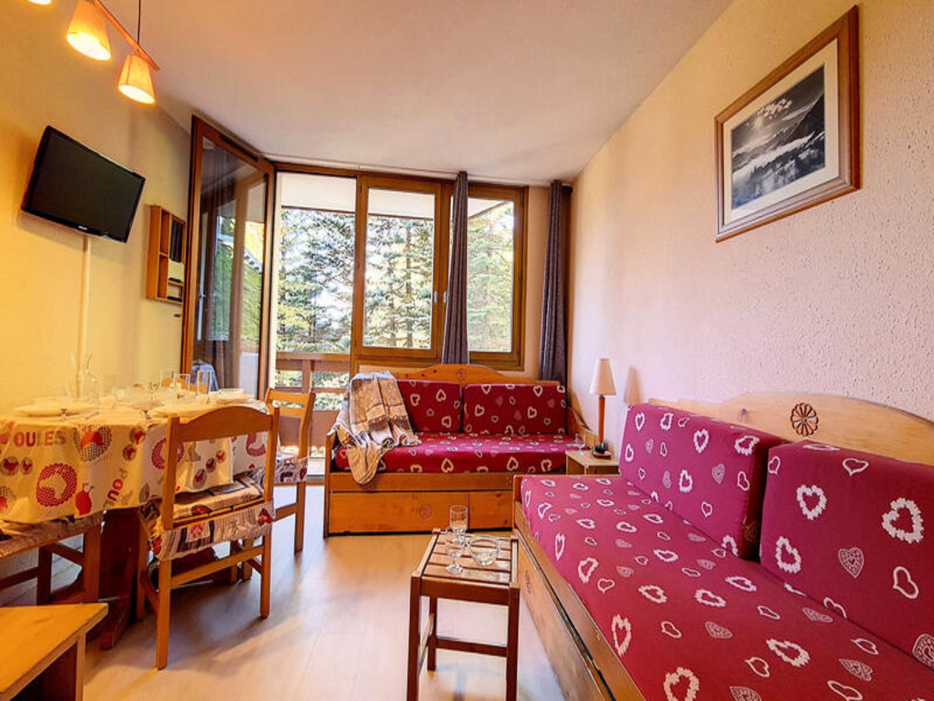 Studio Les Menuires: ski-in/ski-out met balkon en uitzicht op de Alpen - foto 12