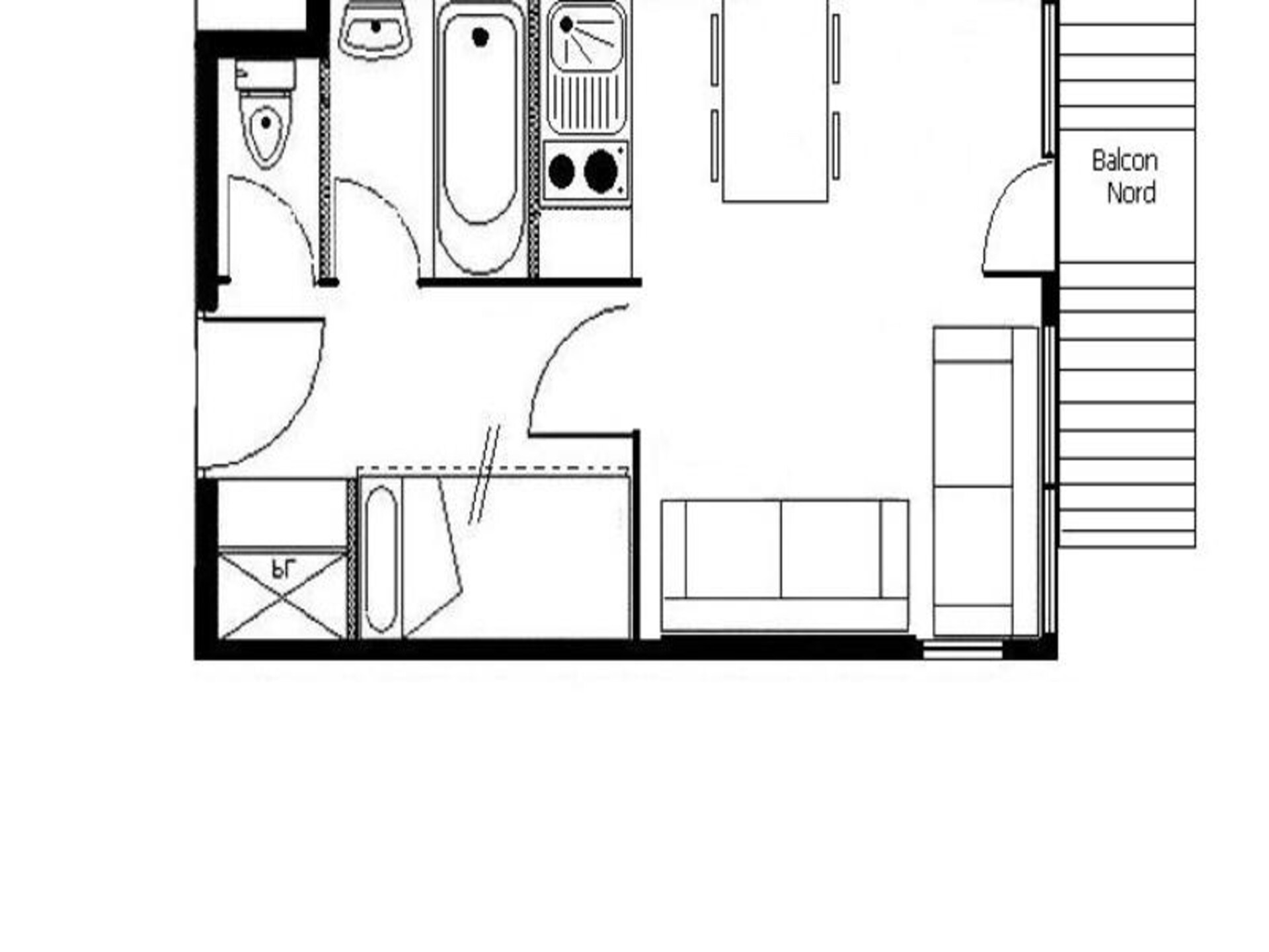 Studio Les Menuires: ski-in/ski-out met balkon en uitzicht op de Alpen - foto 17