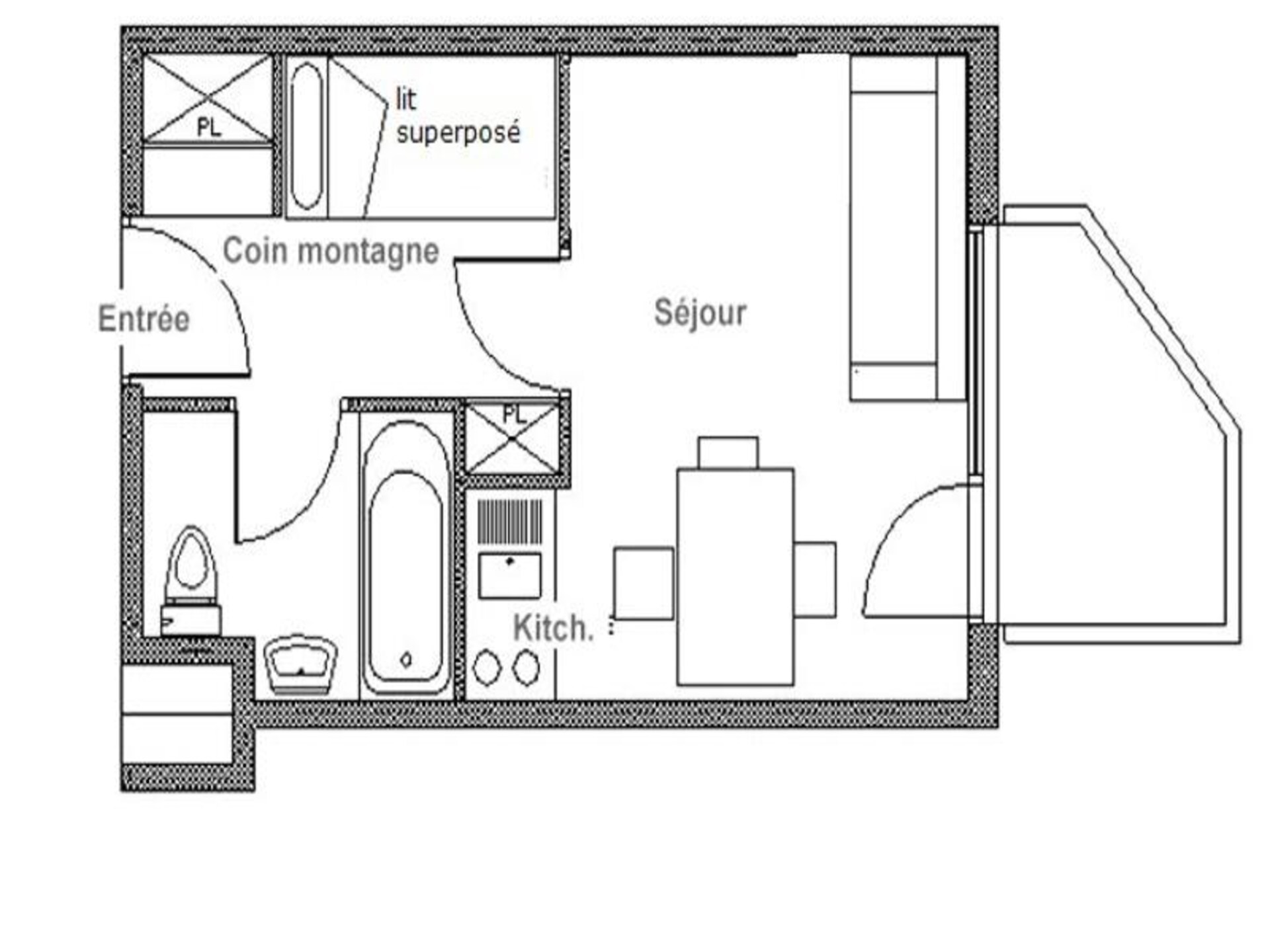 Knus studio-appartement in Résidence Median, Reberty 1850 - 250m van de pistes - foto 23