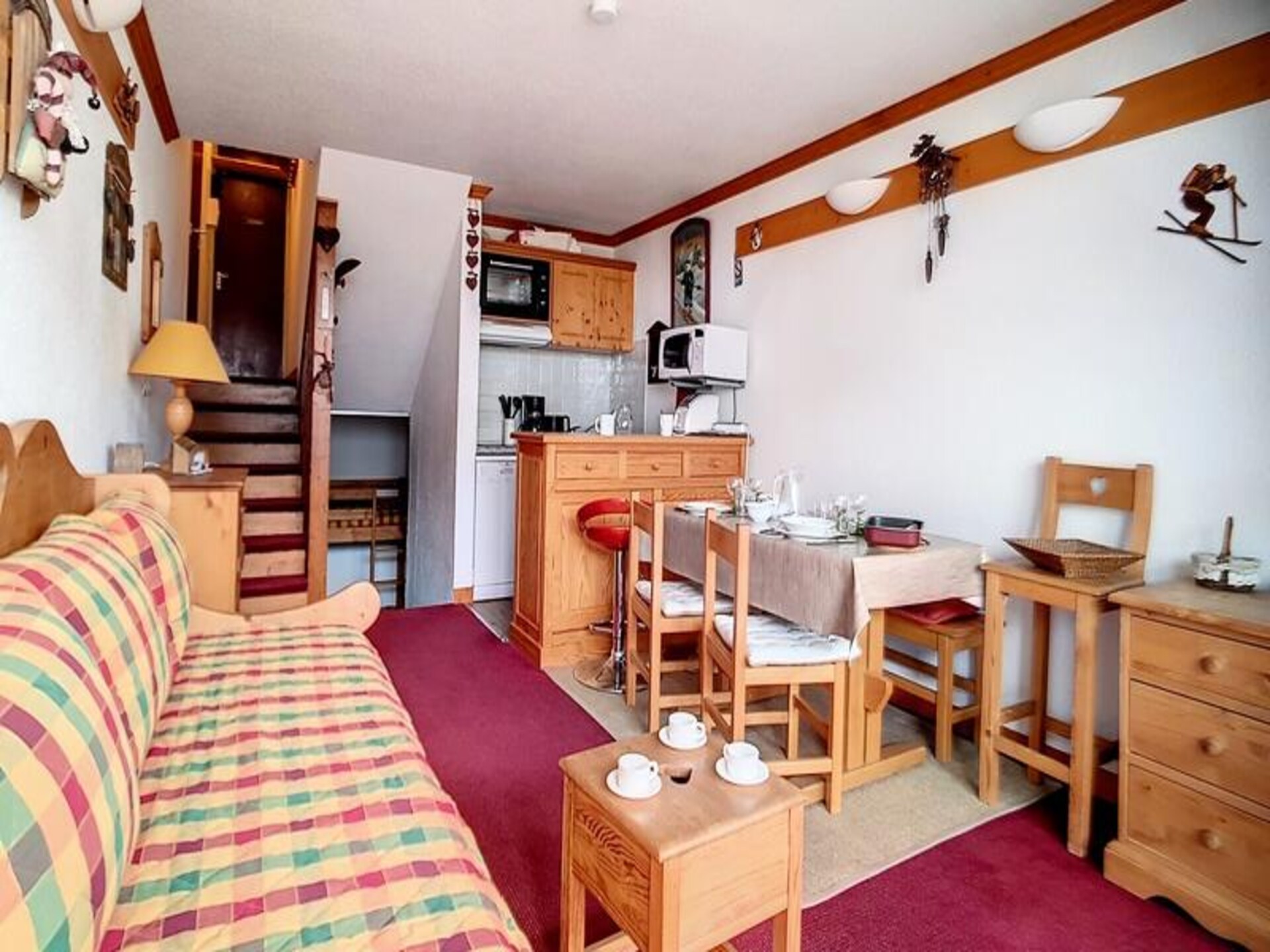 Duplex studio Cote Brune in Les Menuires met zuidwest balkon en ski-in/ski-out - foto 7