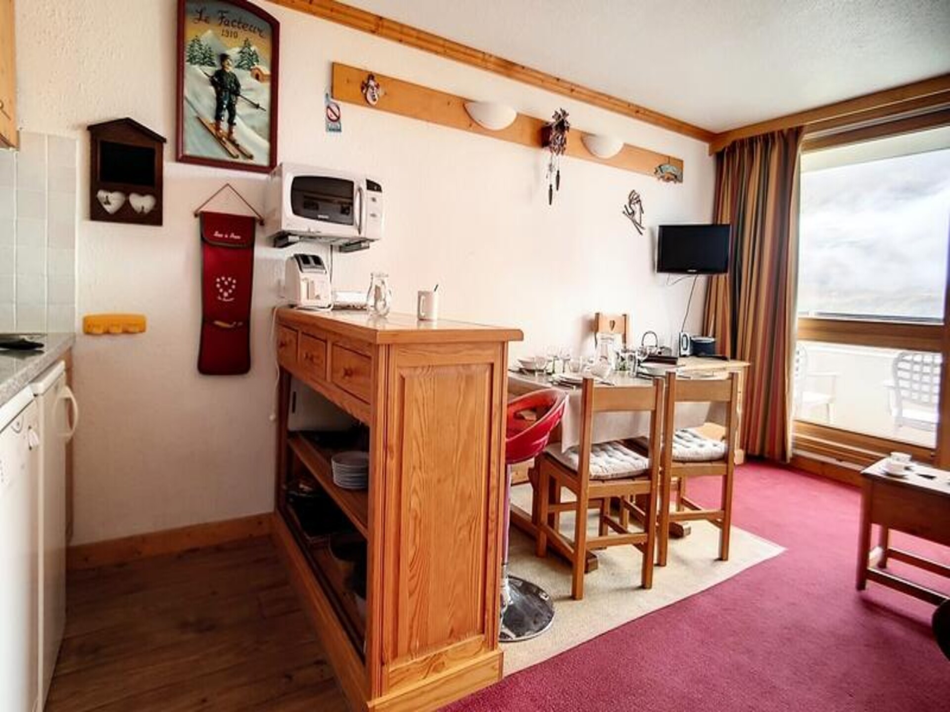 Duplex studio Cote Brune in Les Menuires met zuidwest balkon en ski-in/ski-out - foto 13