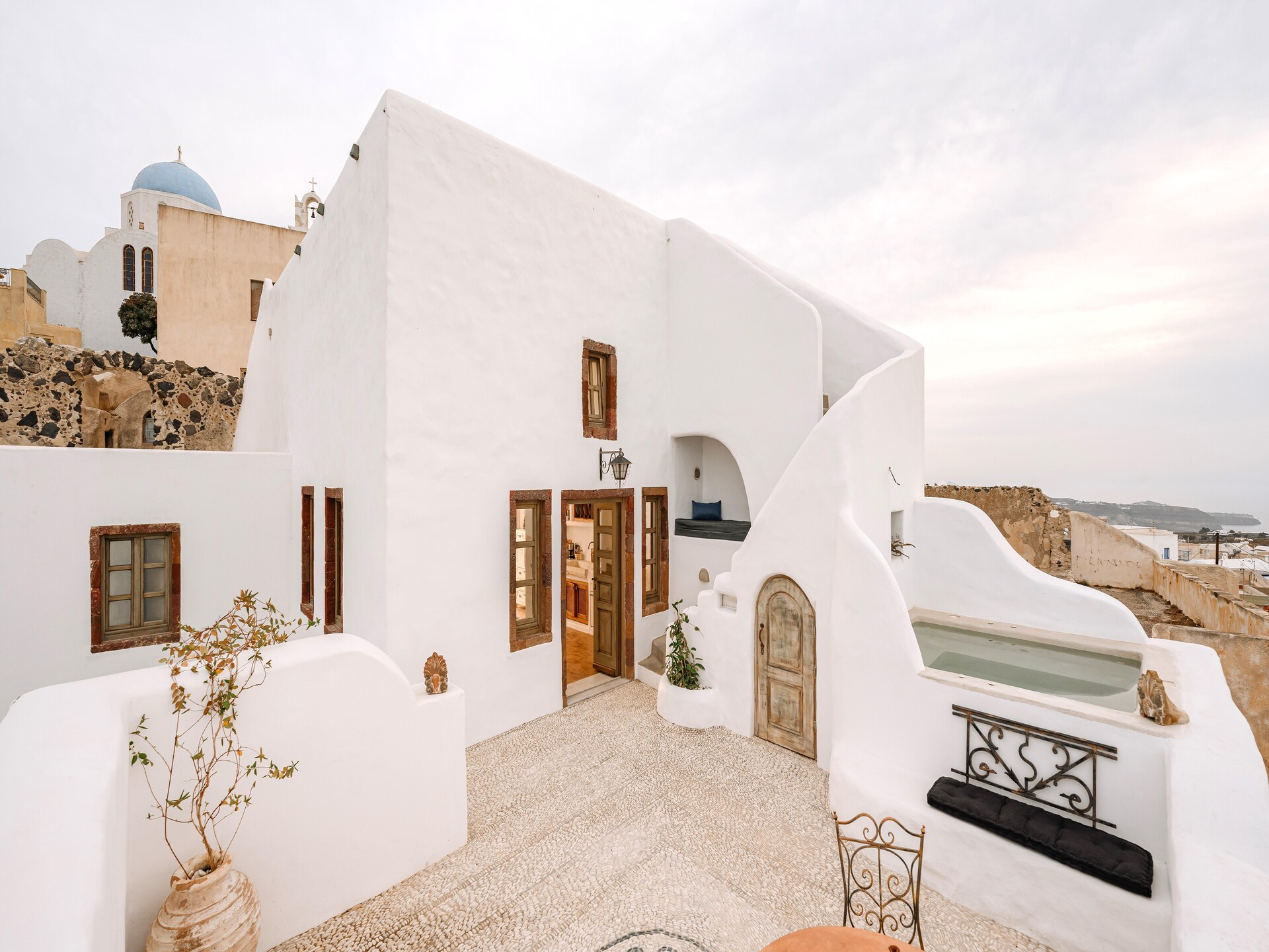 Villa Santa Croce: Luxe vakantiehuis met privézwembad en uitzicht op zee in Pyrgos, Santorini - foto 34