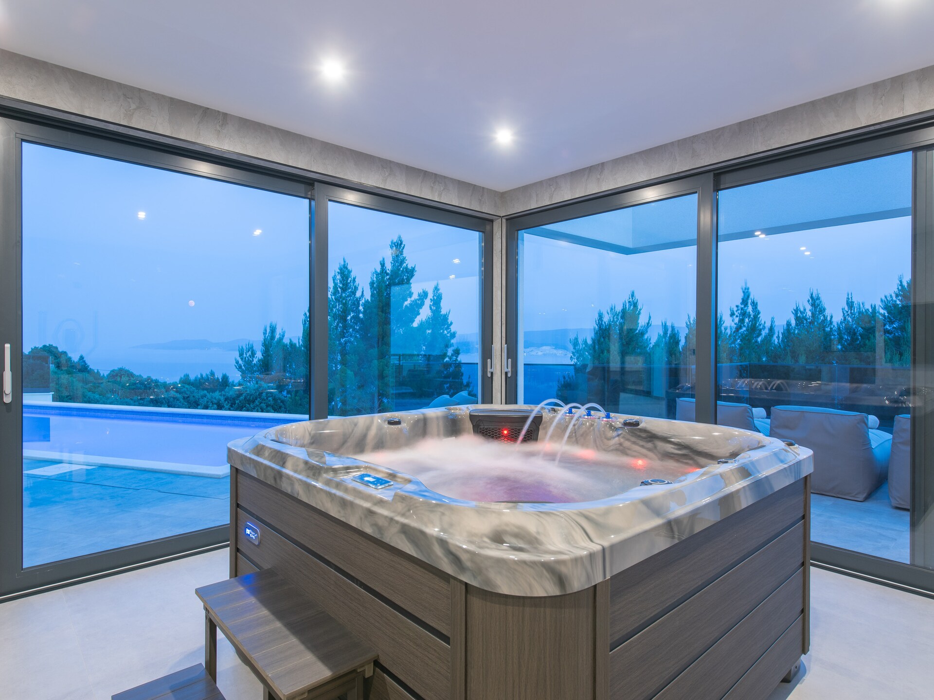 Villa Ivana met panoramisch zeezicht, privézwembad en spa in Stanići - foto 42