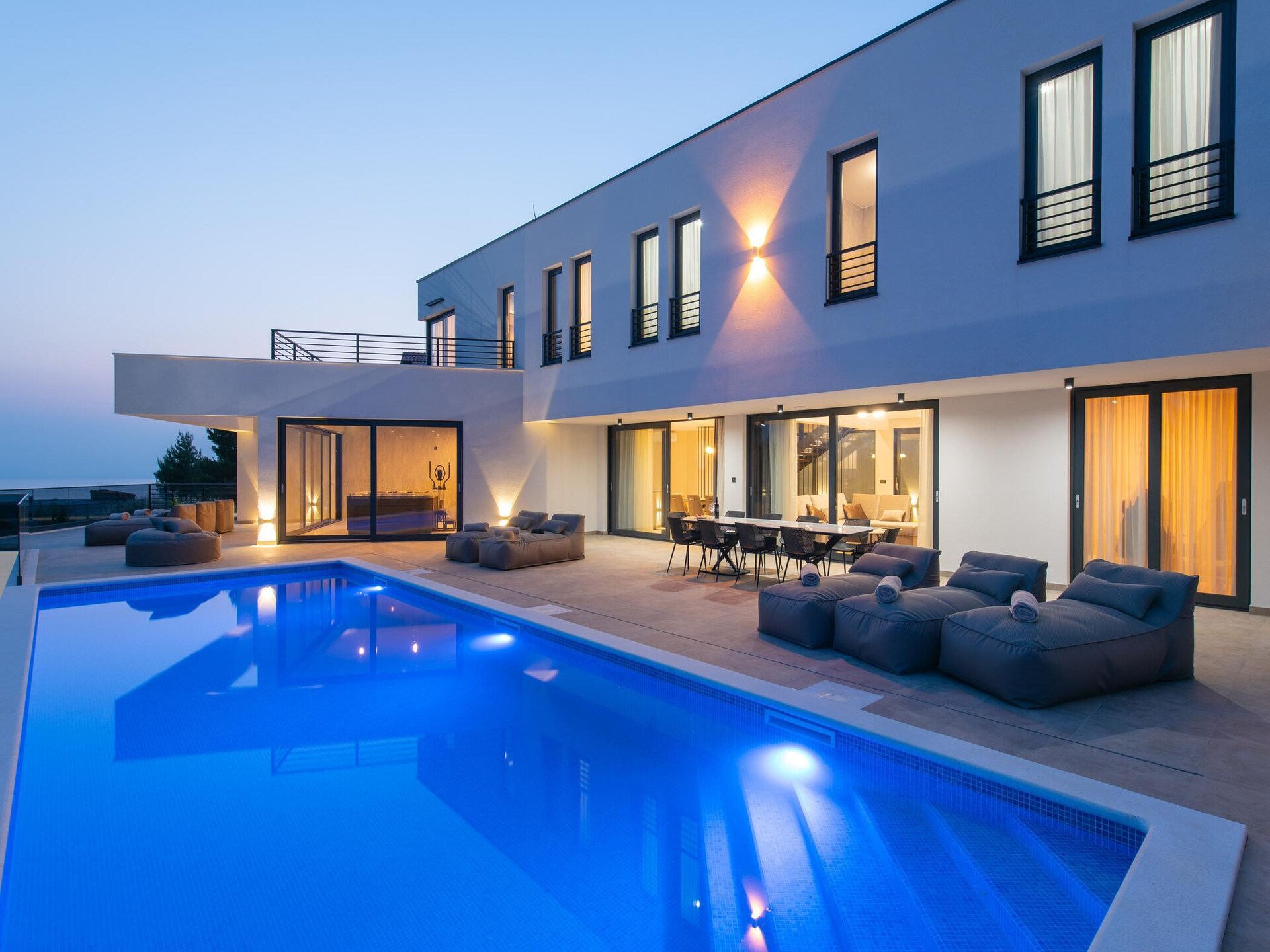 Villa Ivana met panoramisch zeezicht, privézwembad en spa in Stanići - foto 12