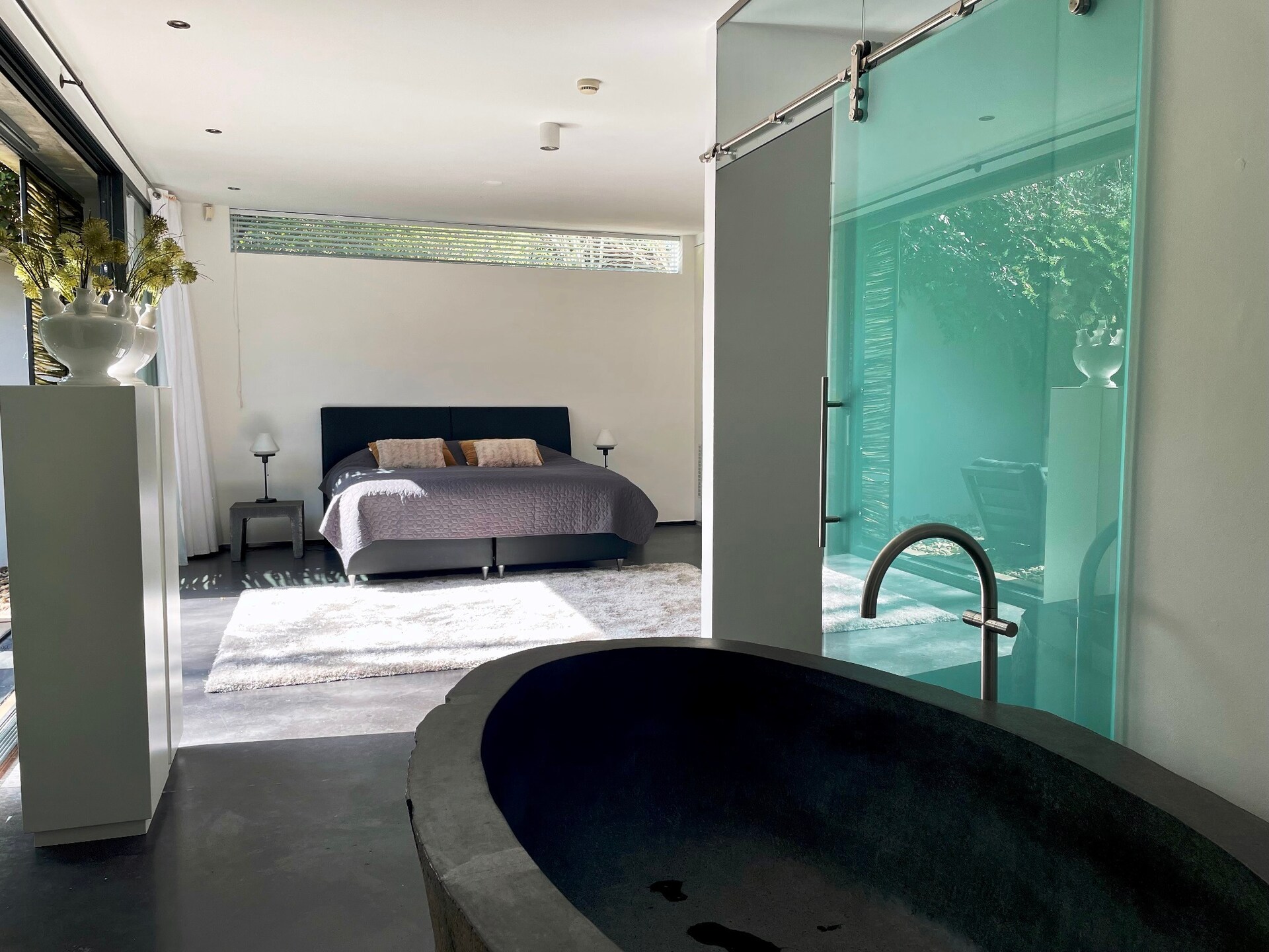 Betonnen Boshuis: wellnessvilla met privé spa op landgoed Bergvliet - foto 18