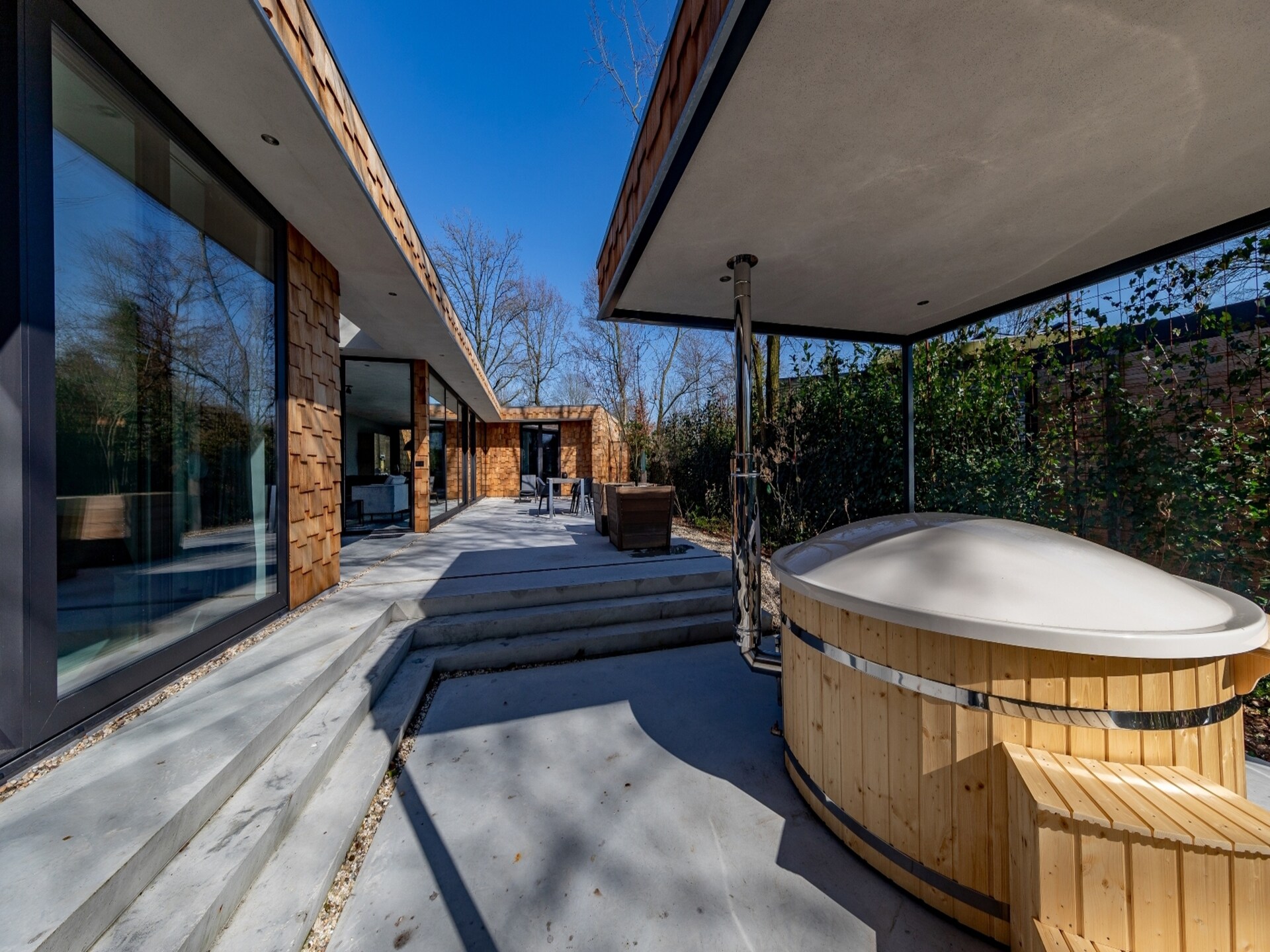 Luxe cederhouten boshuis met houtgestookte hottub op landgoed Bergvliet - foto 38