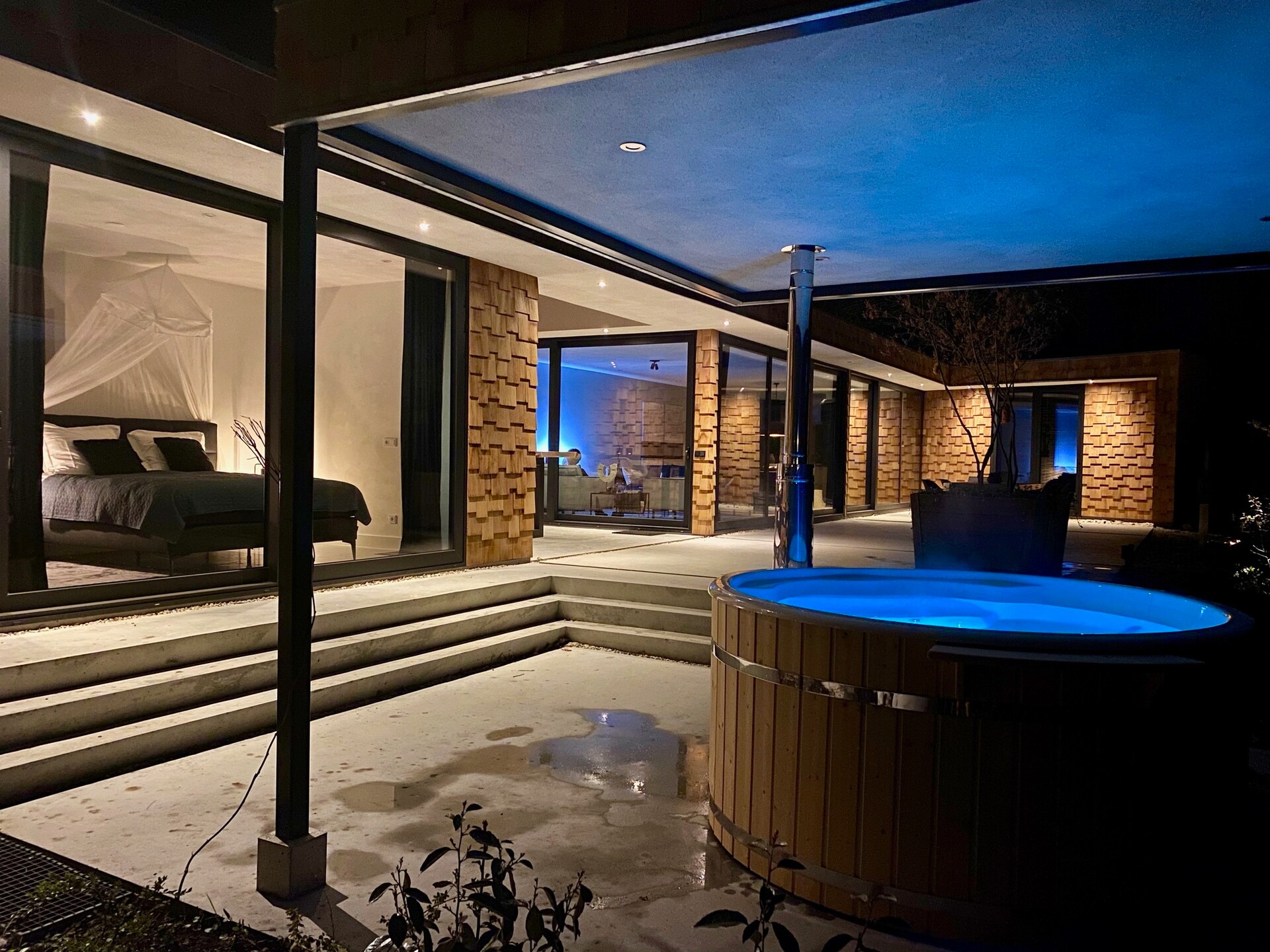 Luxe cederhouten boshuis met houtgestookte hottub op landgoed Bergvliet - foto 20