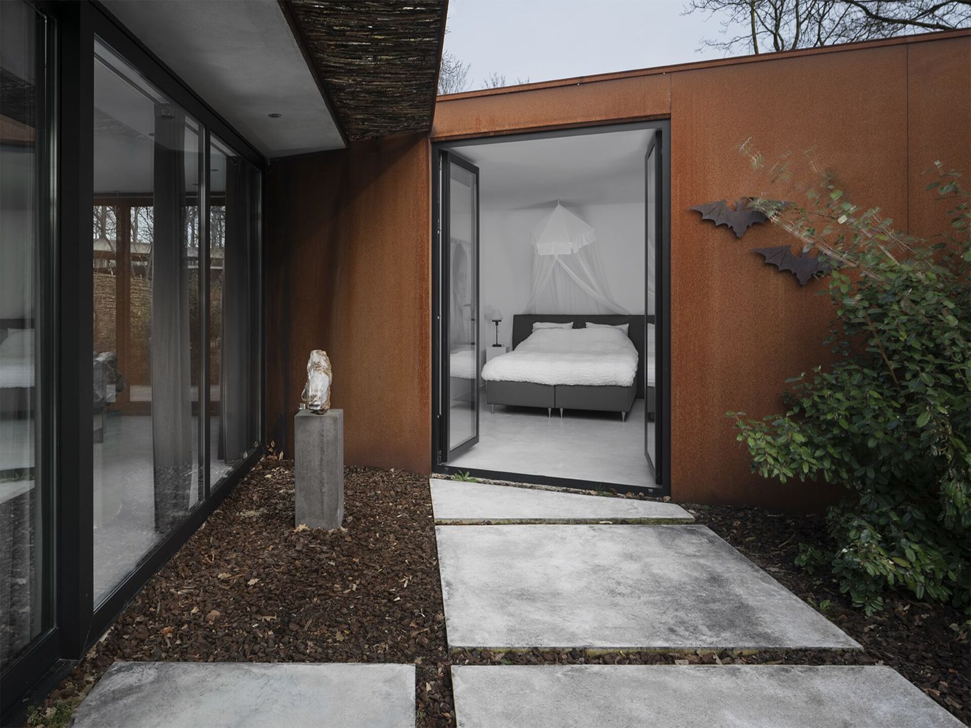 Stalen Boshuis: Designvilla met sauna en hottub op Landgoed Bergvliet - foto 24