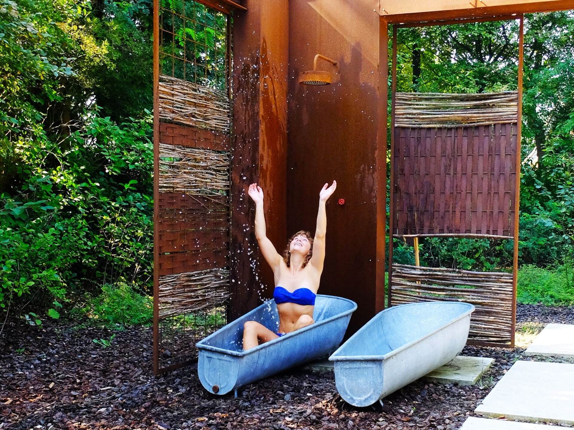 Stalen Boshuis: Designvilla met sauna en hottub op Landgoed Bergvliet - foto 41