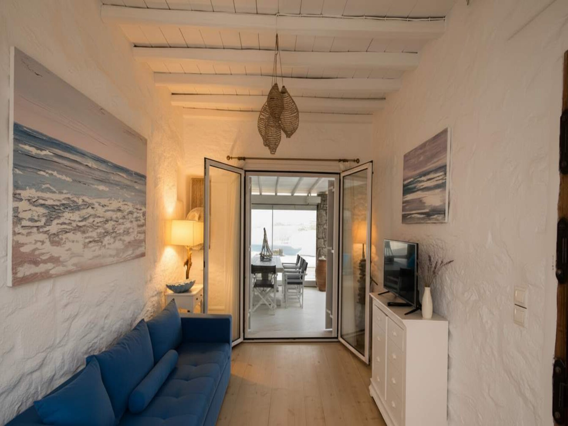 Stijlvol appartement bij Ornos met zwembad en uitzicht op zee - foto 14